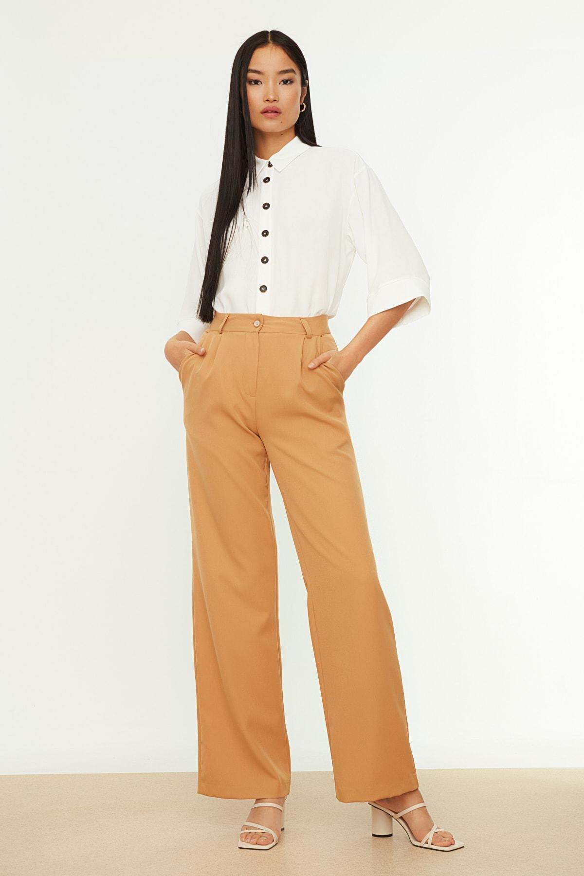Brown Wide Leg Pants, , medium