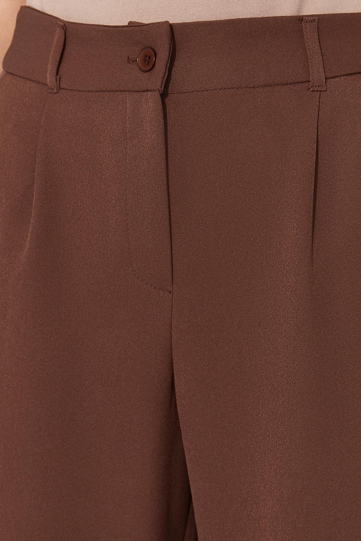 بنطال بقصة ساق عريضة، بني, Brown, large image number 7