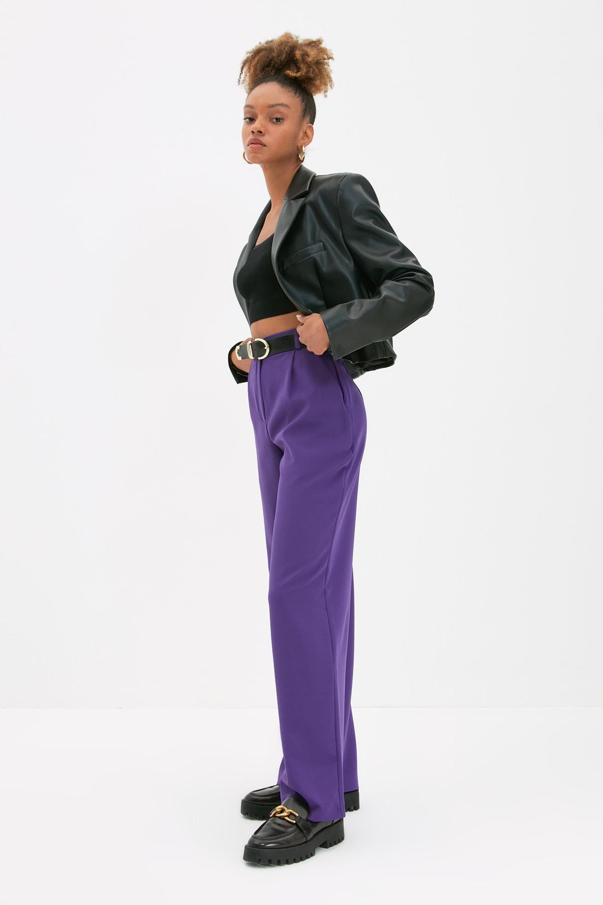 Purple Wide Leg Pants, Purple, large image number 2