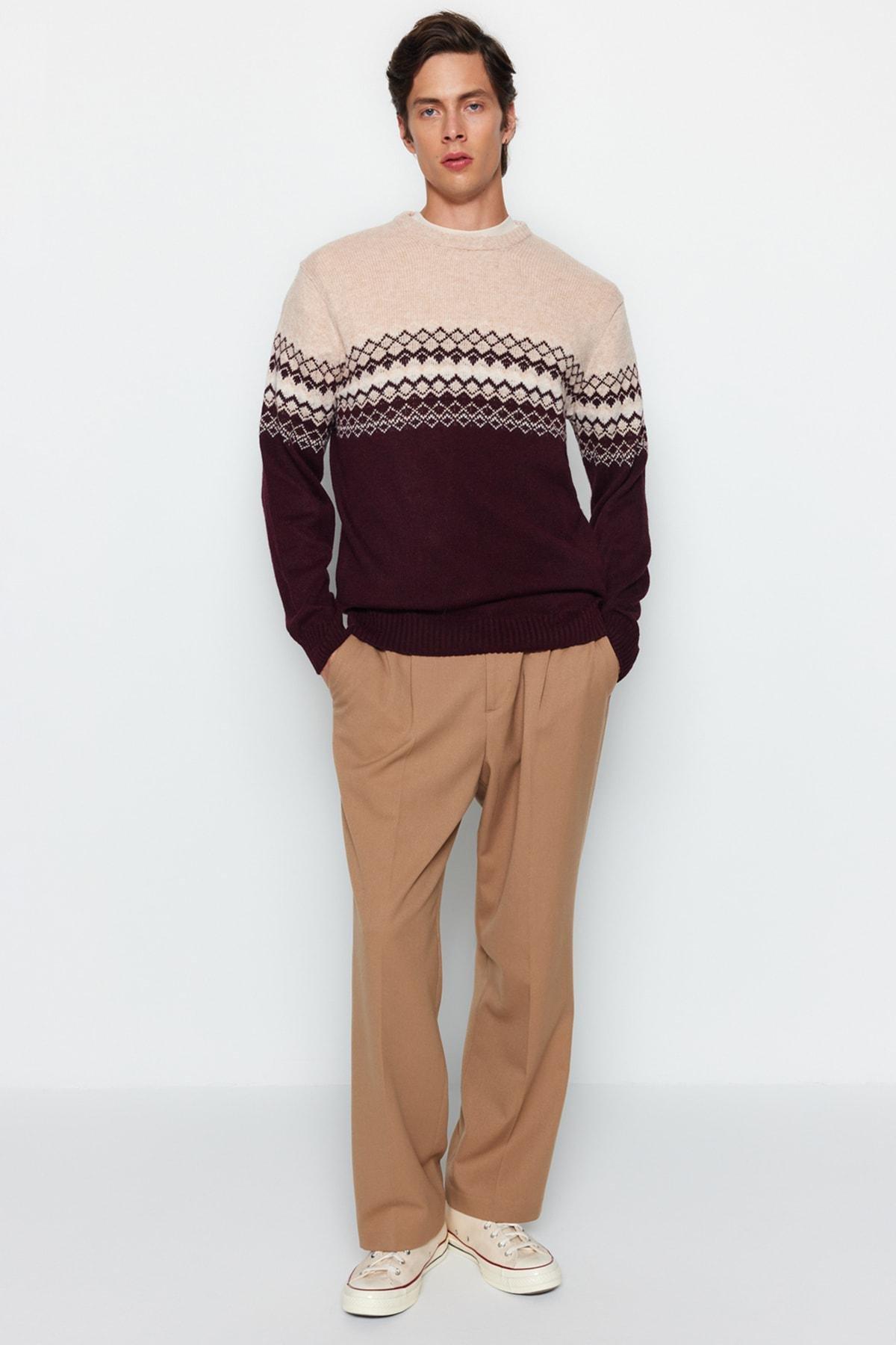 Burgundy Slim Sweater, Burgundy, large image number 3
