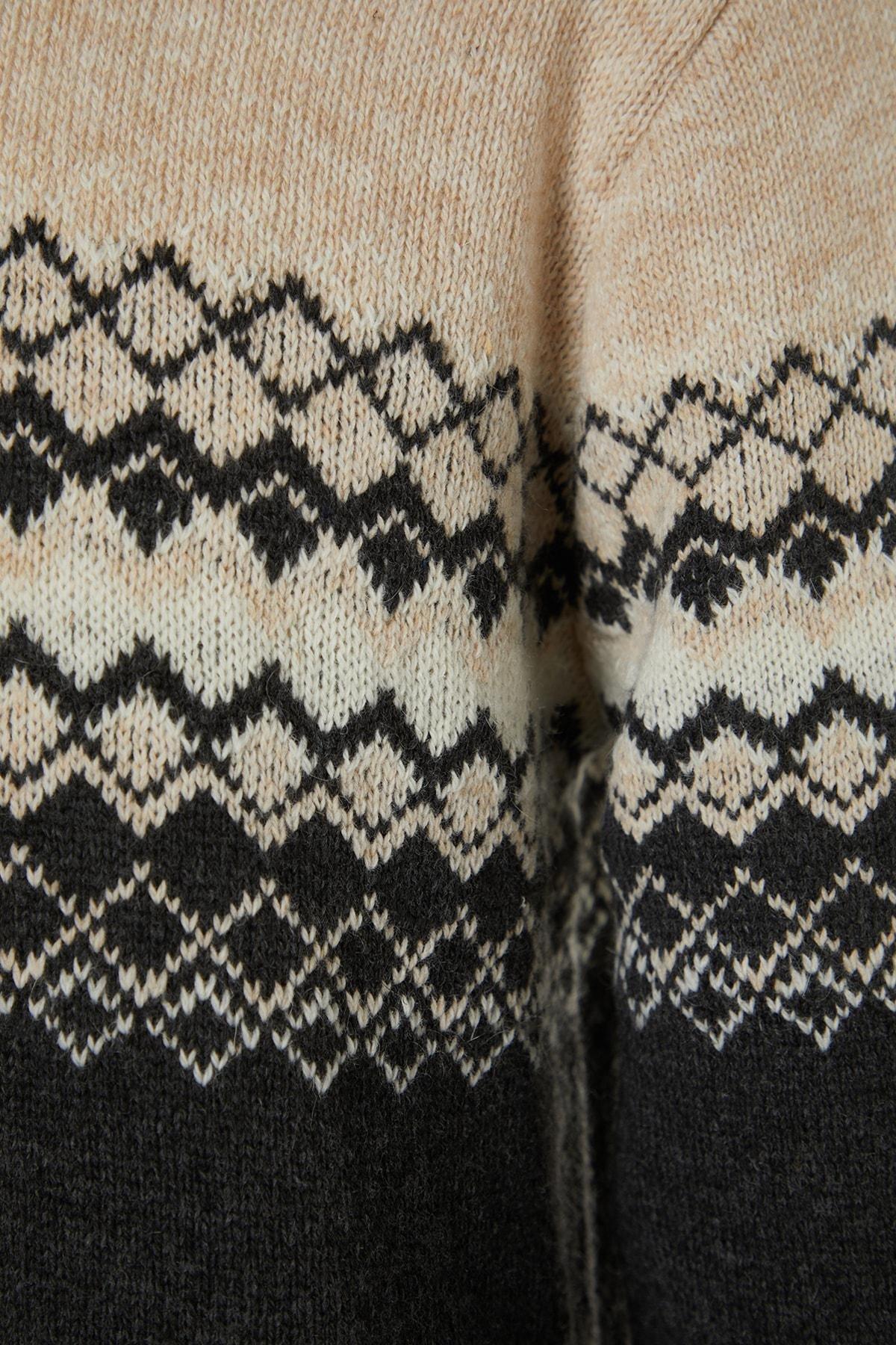 Grey Colour Block Slim Sweater, Anthracite, medium