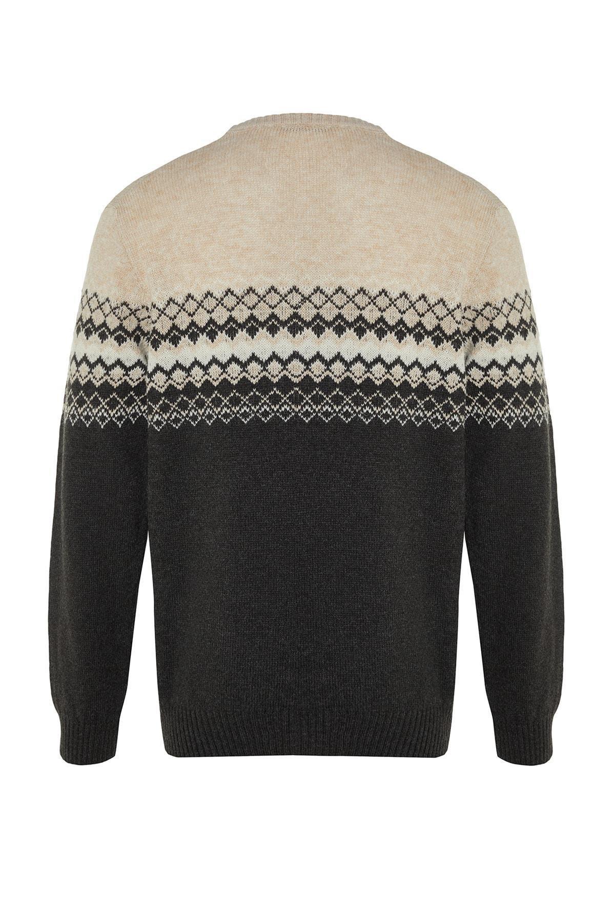 Grey Colour Block Slim Sweater, , large image number 3