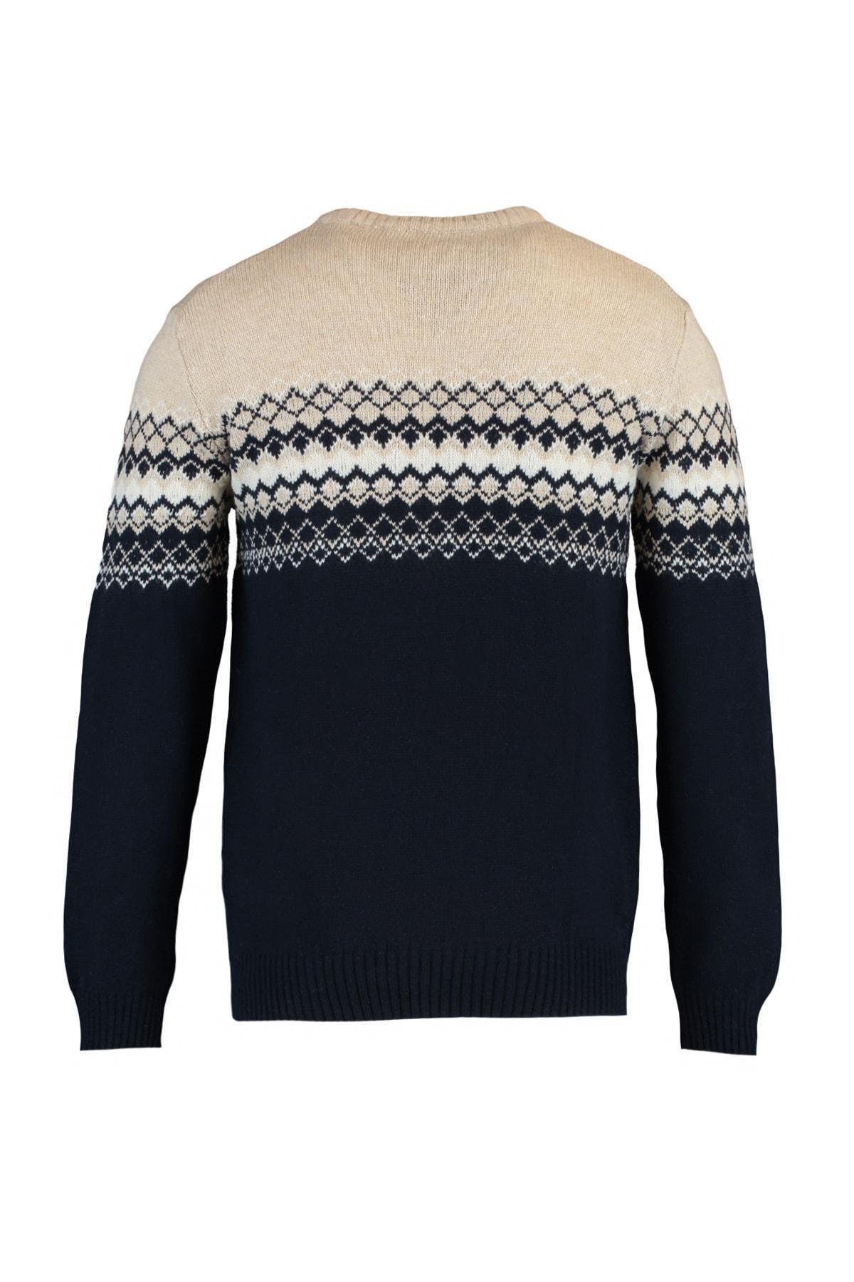 Navy Crew Neck Slim Sweater, Dark blue, large image number 7