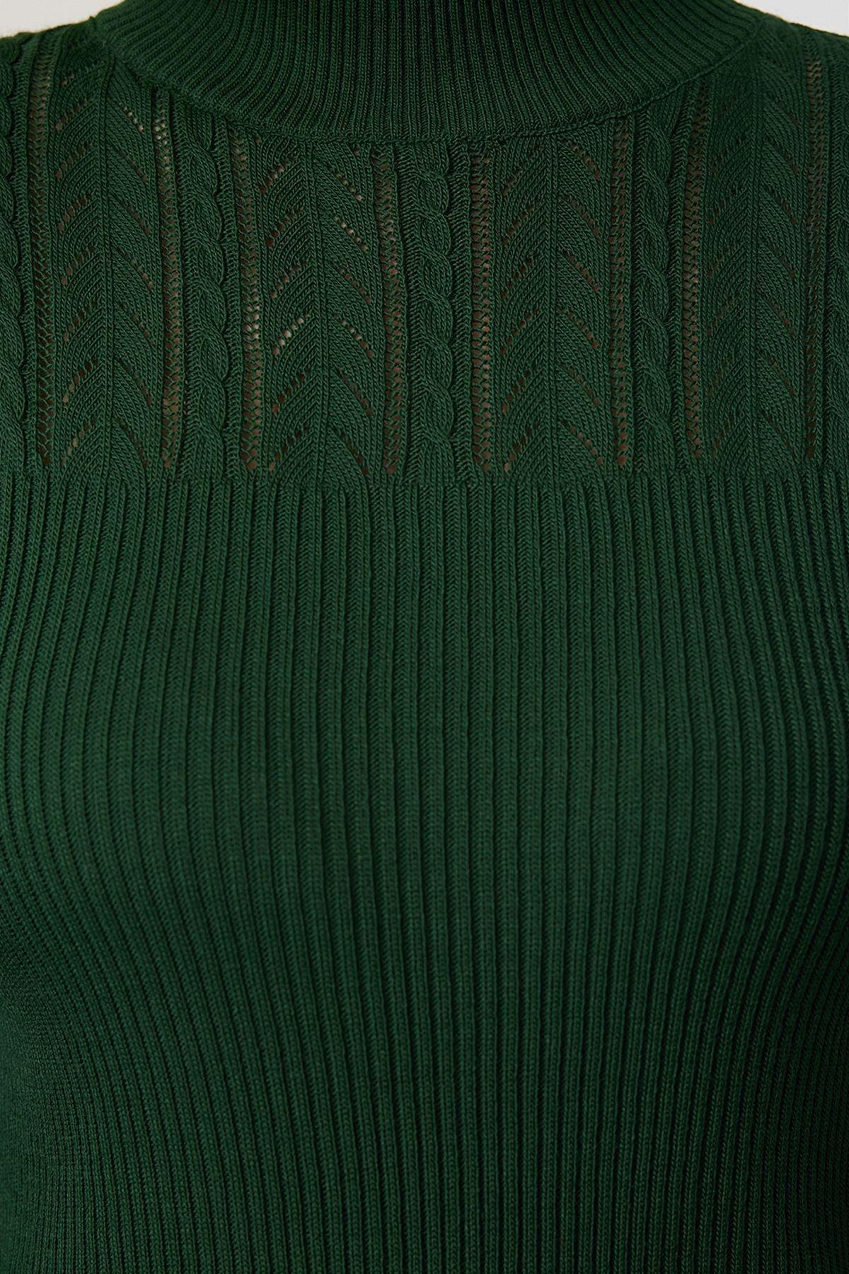Emerald Green Textured Ribbed Sweater, Emerald, large image number 3