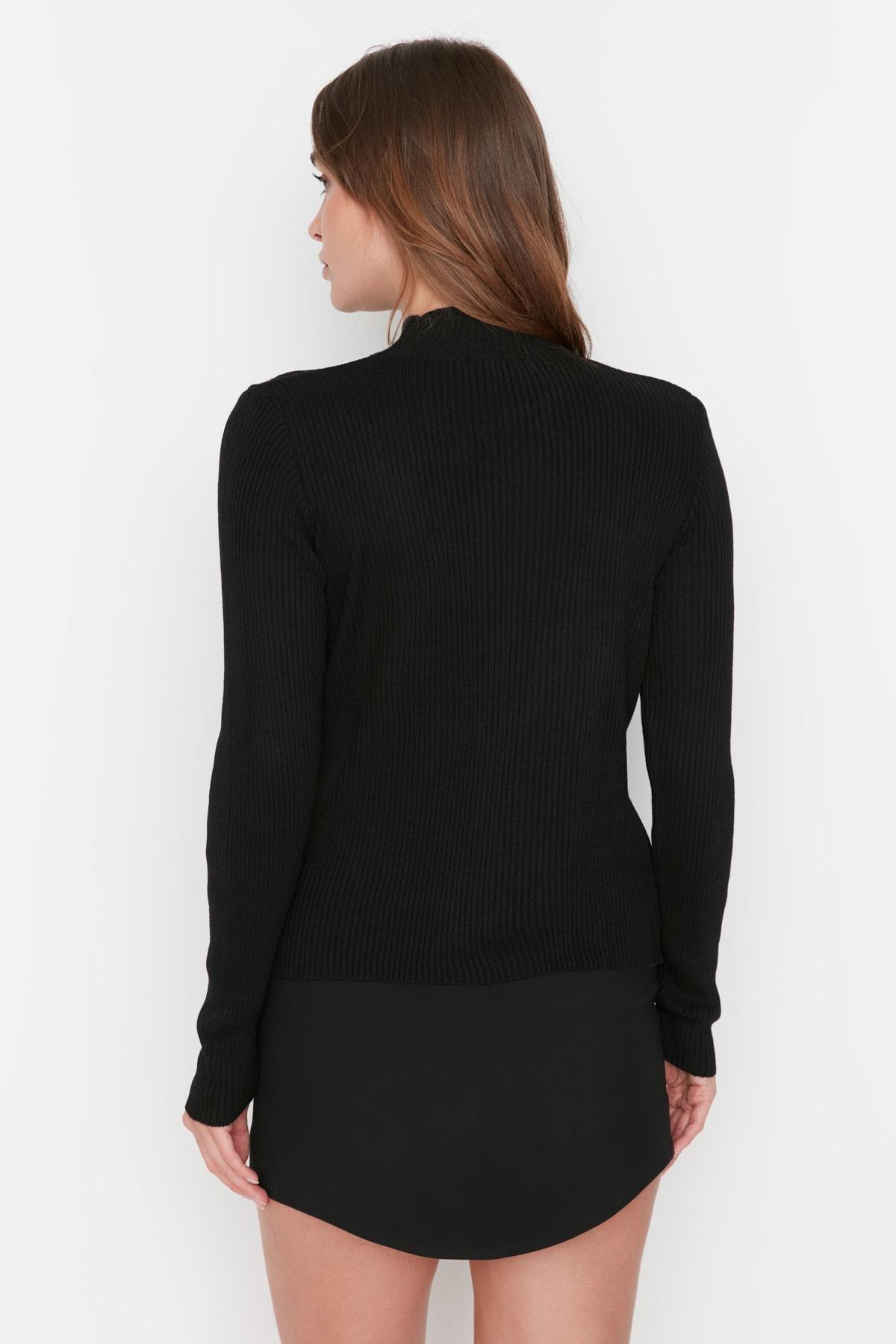 Black Slim Sweater, Black, large image number 4