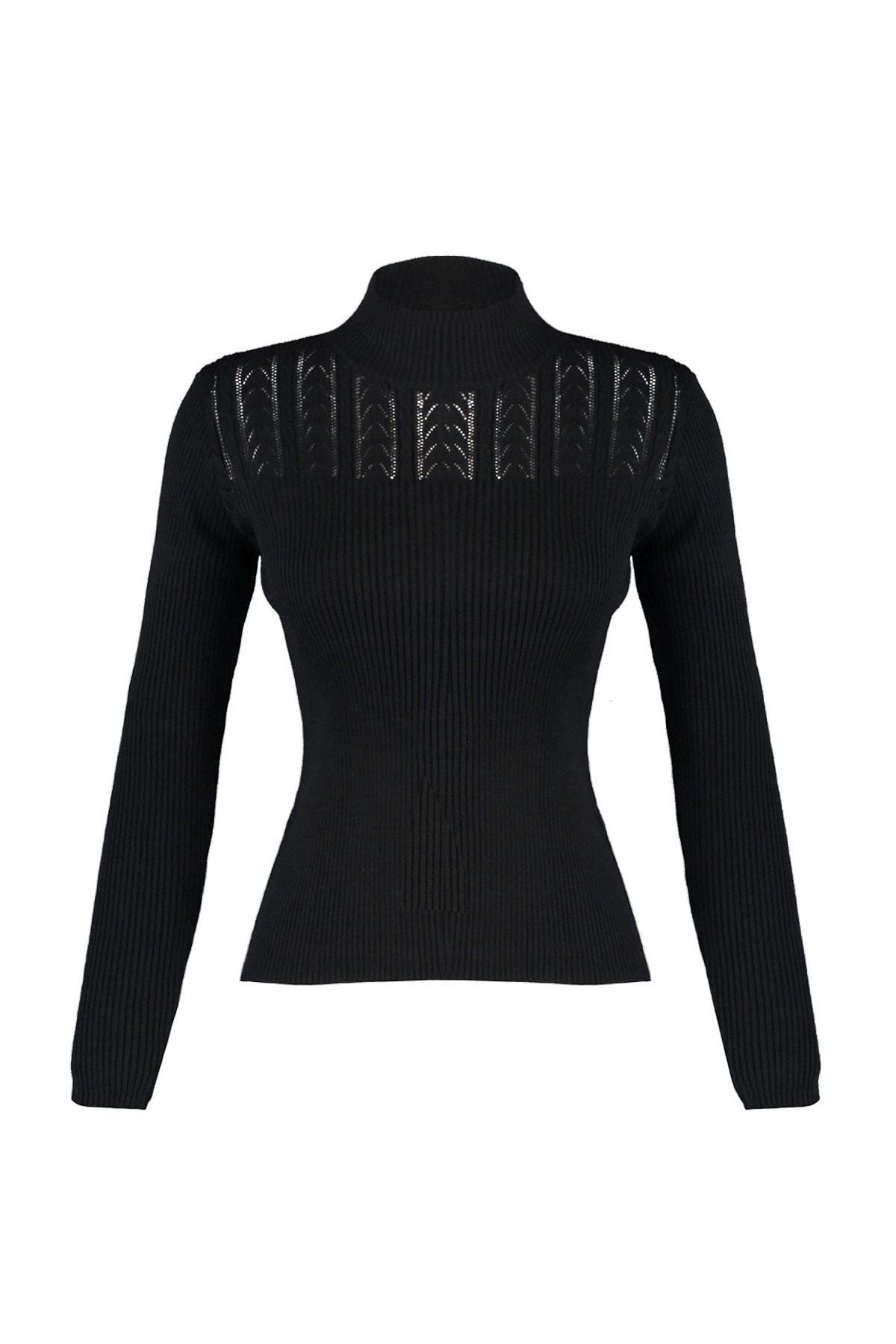 Black Slim Sweater, Black, large image number 5