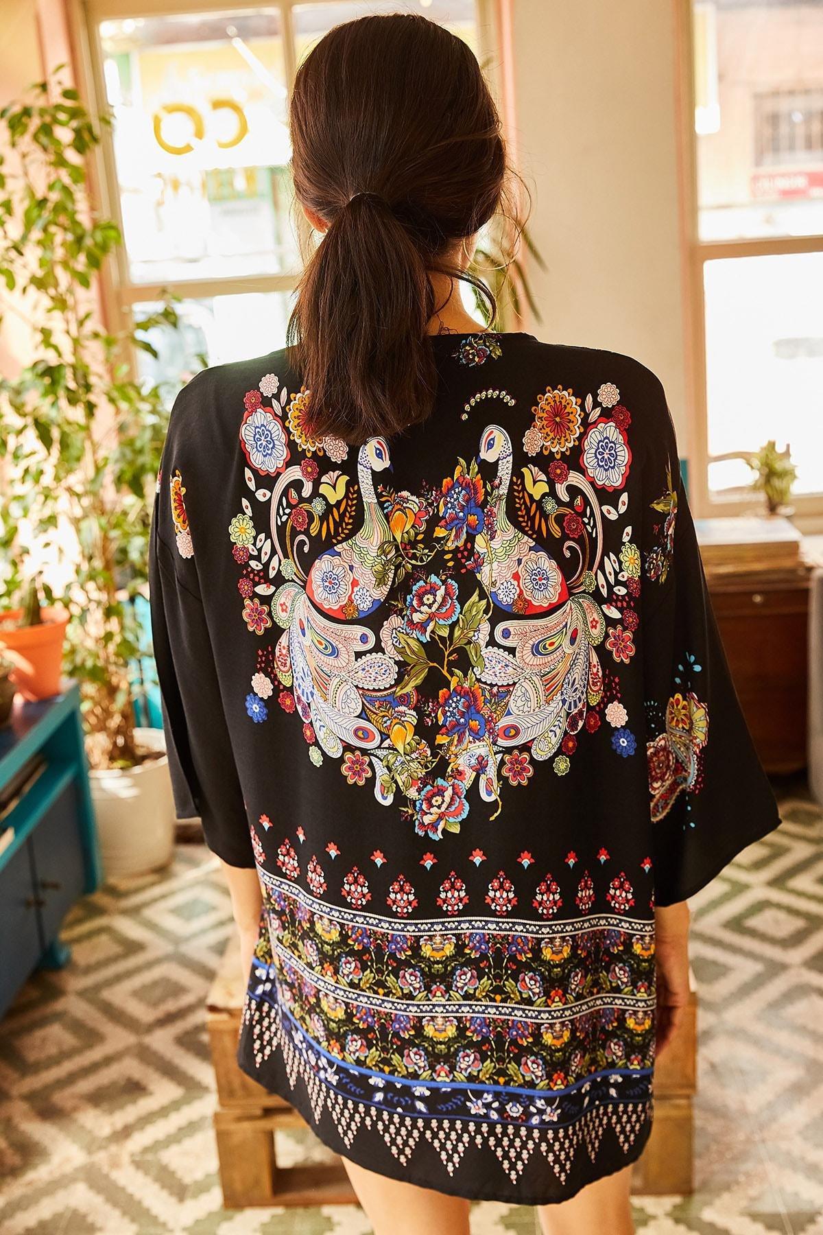 Black Skirt Juicy Kimono, , large image number 4