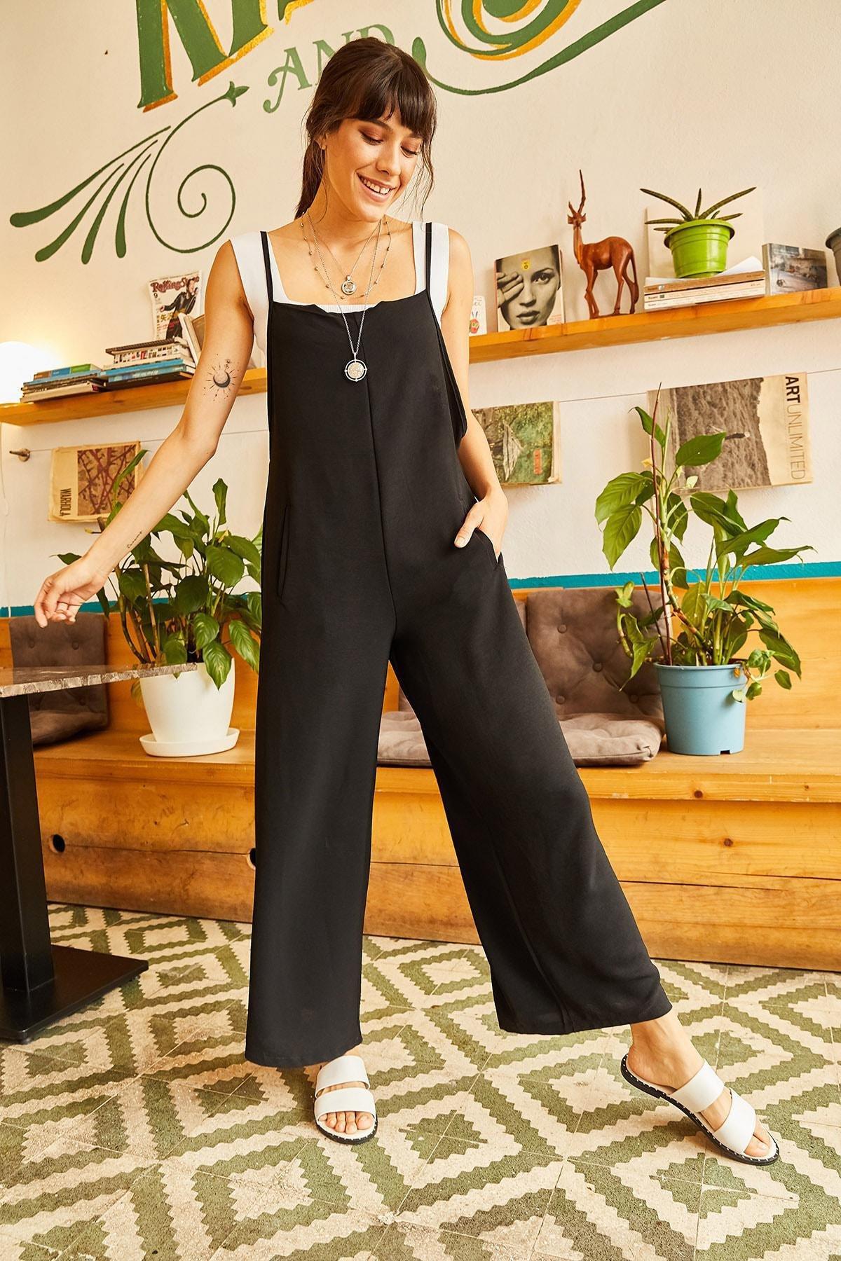 Black Relaxed Jumpsuit, , large image number 3