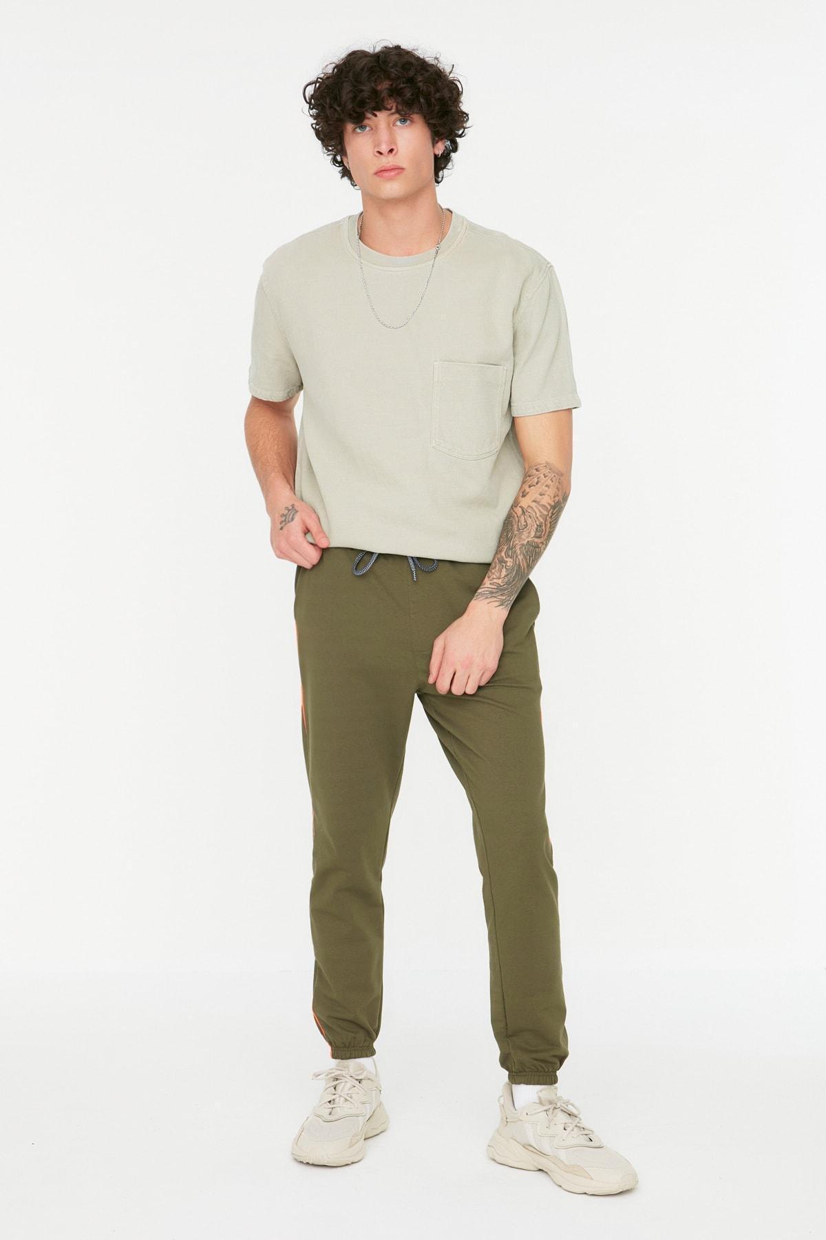 Green Mid Waist Joggers Sweatpants, , large image number 0