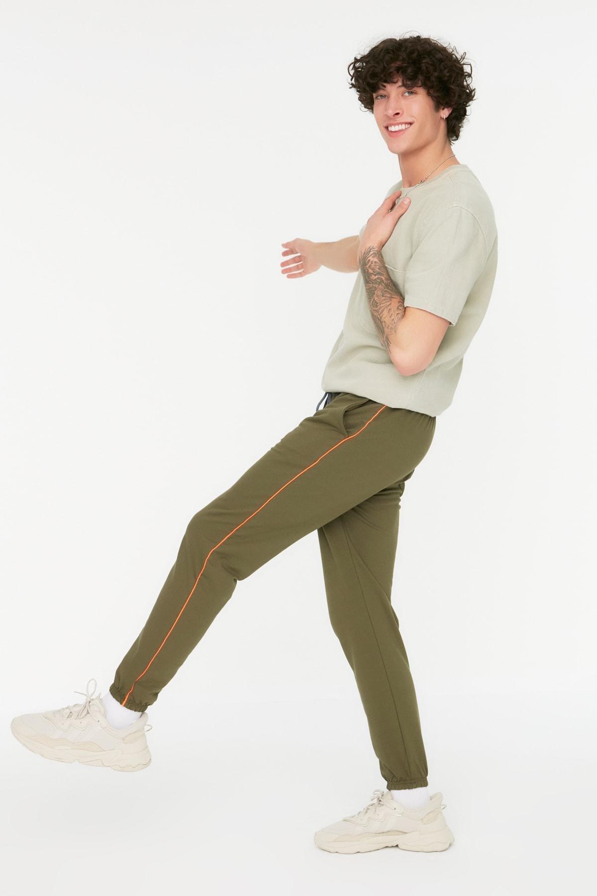 Green Mid Waist Joggers Sweatpants, , large image number 1