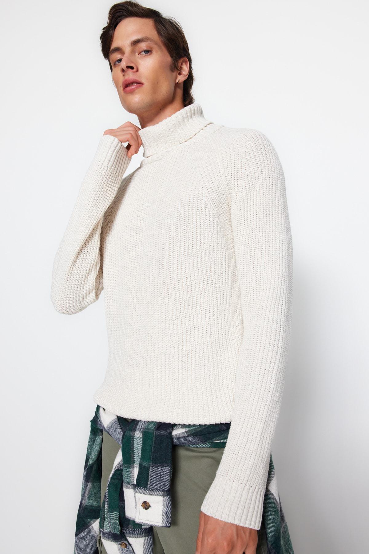 White Knitwear Sweater, , large image number 1