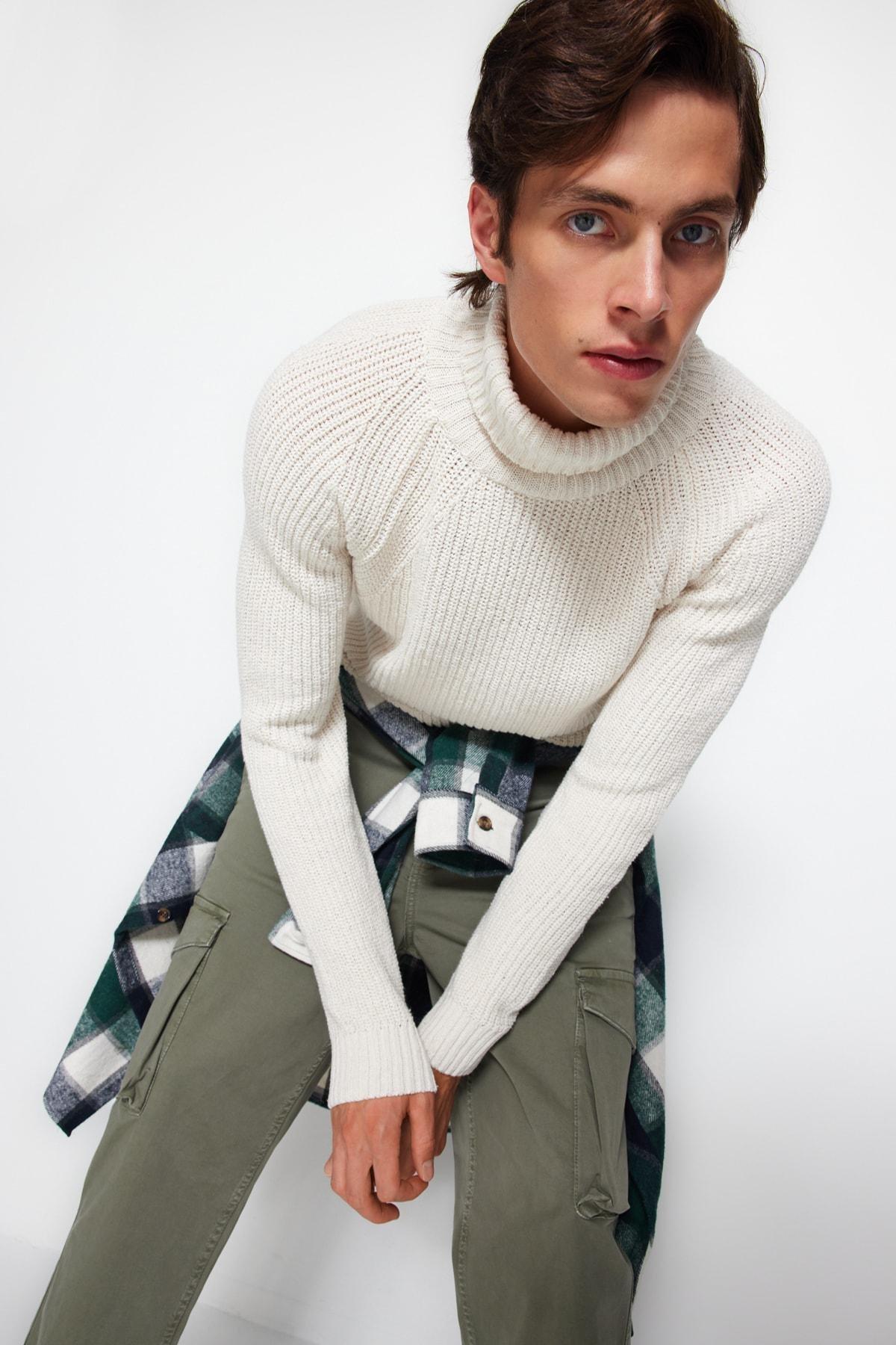 White Knitwear Sweater, , large image number 3