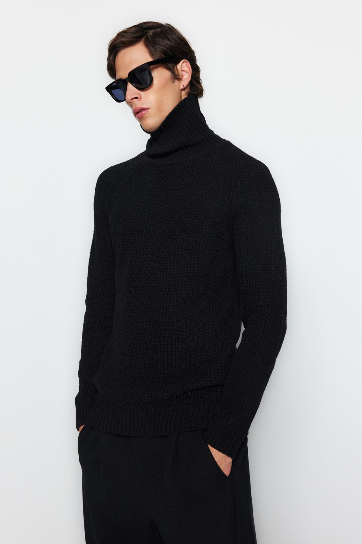 Black Knitwear Sweater, , large image number 1