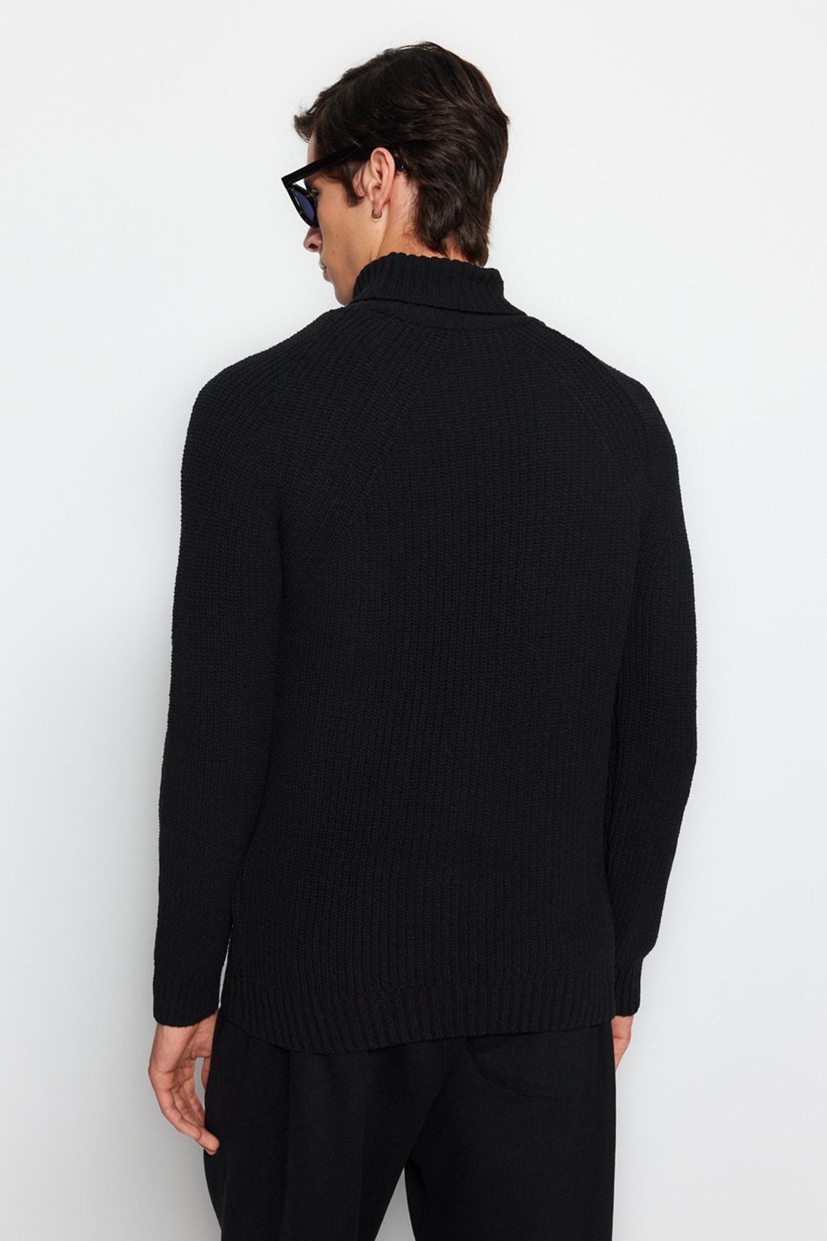 Black Knitwear Sweater, , large image number 4