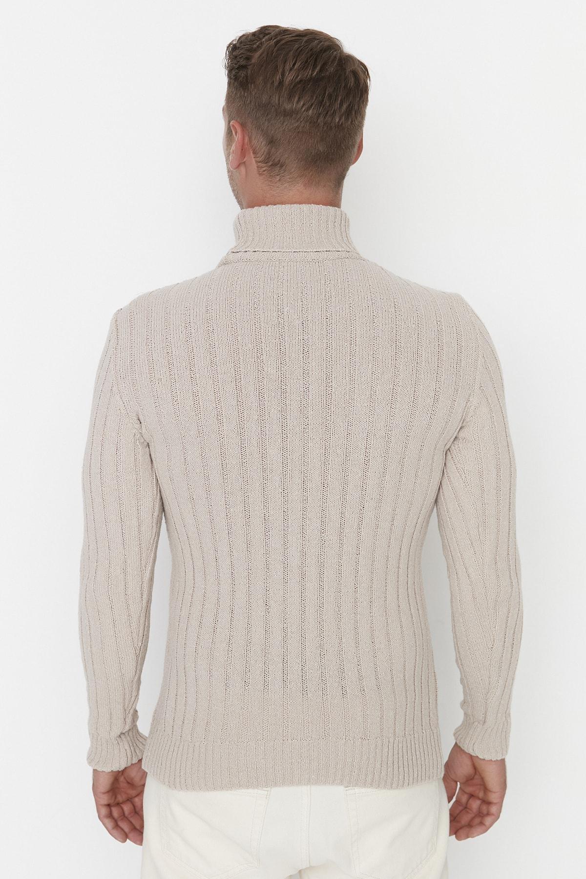 Beige Turtleneck Sweater, , large image number 4