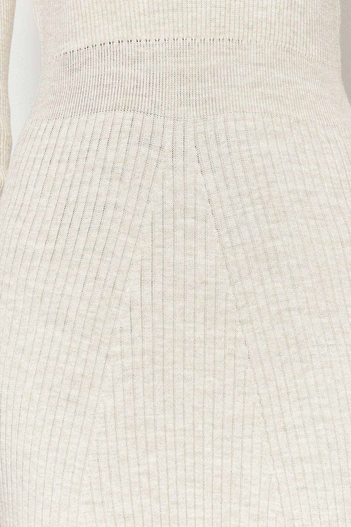 Grey Crew Neck Plain Dress, Rock, large image number 3