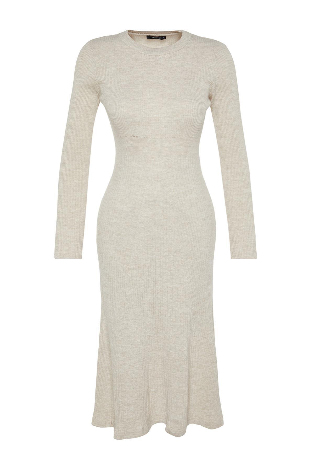 Grey Crew Neck Plain Dress, , large image number 5