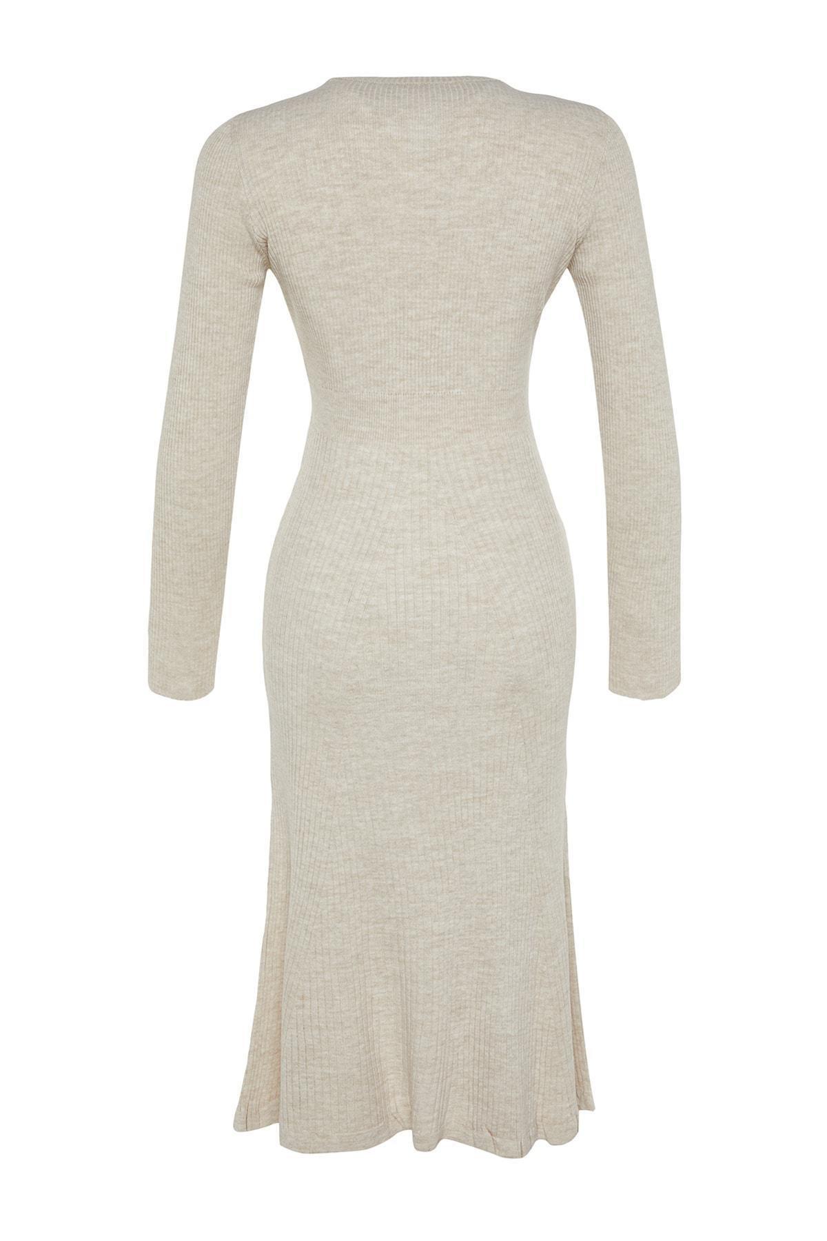 Grey Crew Neck Plain Dress, , large image number 7
