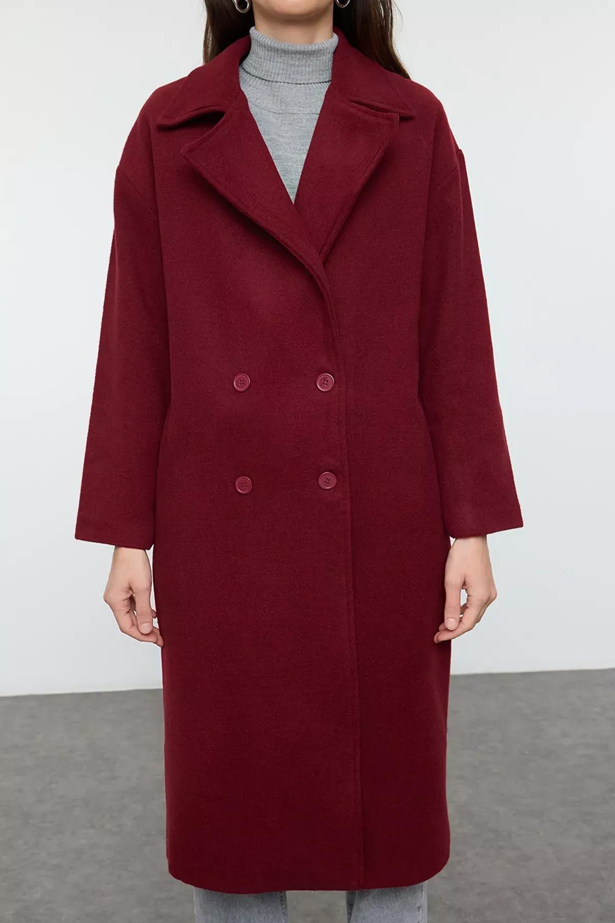 Red Oversize Coat, Burgundy, large image number 2