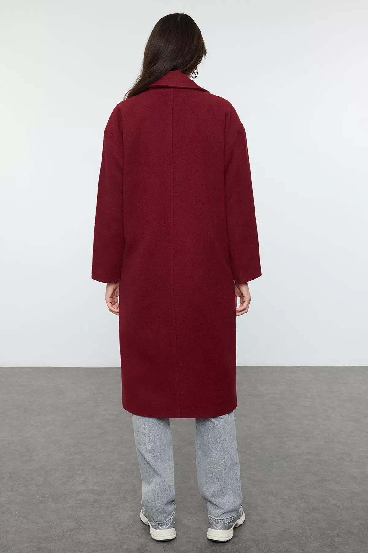 Red Oversize Coat, Burgundy, large image number 4