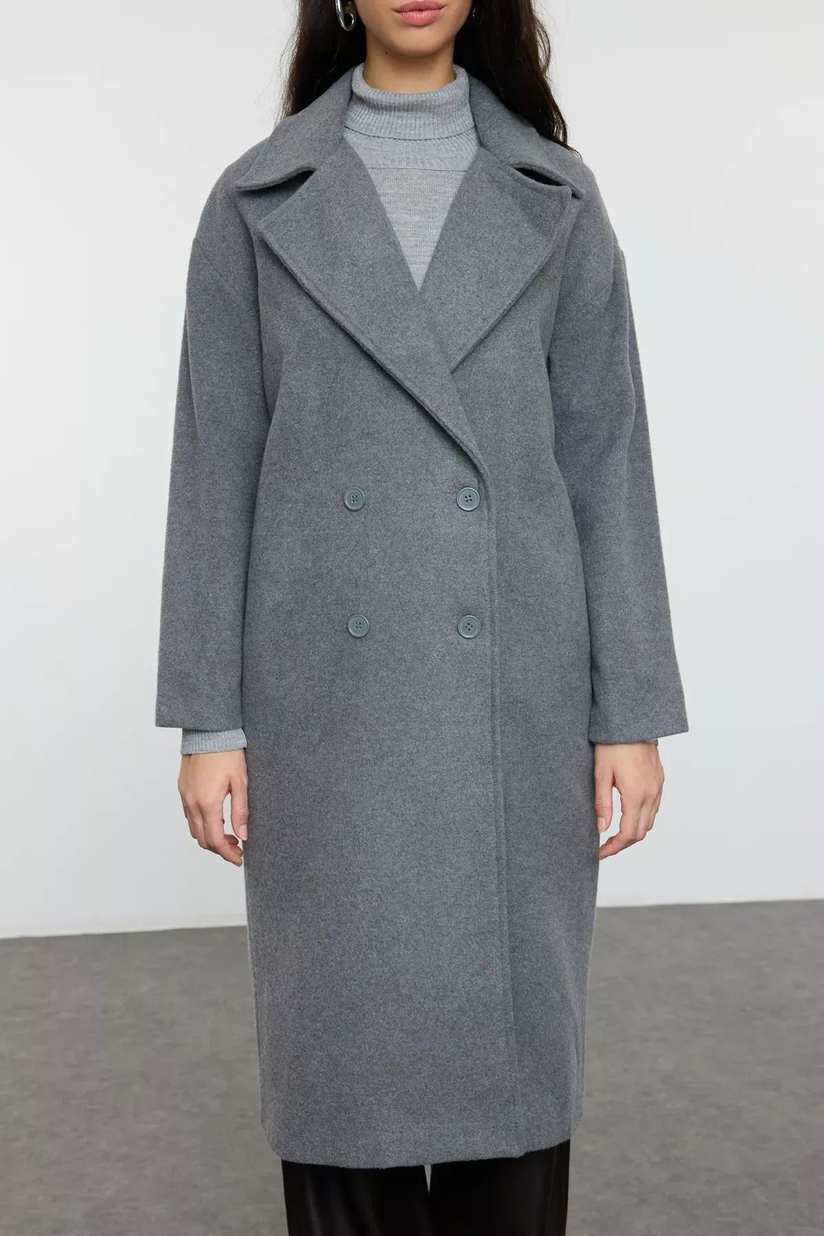 Grey Oversize Coat, Grey, large image number 2