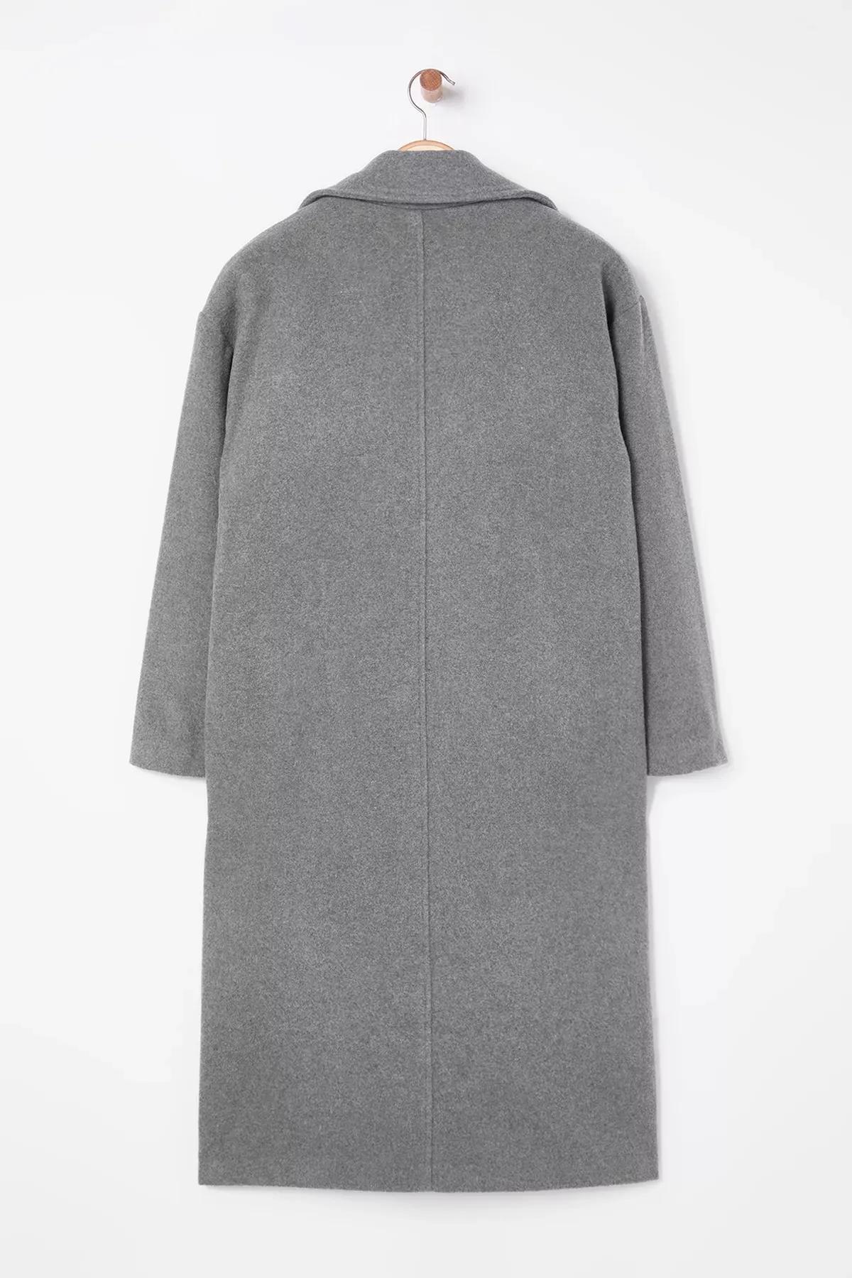 Grey Oversize Coat, Grey, large image number 5