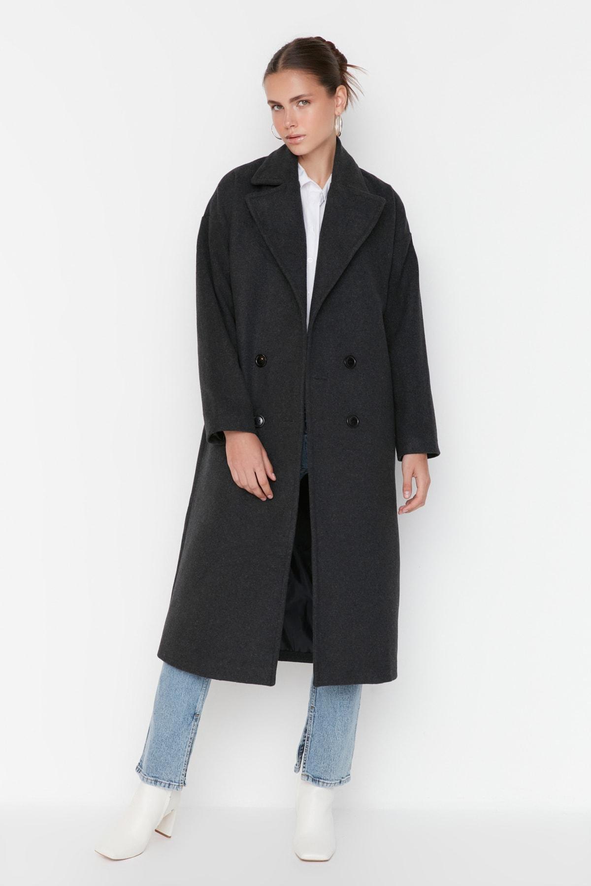 Grey Long Puffer Max Coat, , large image number 0