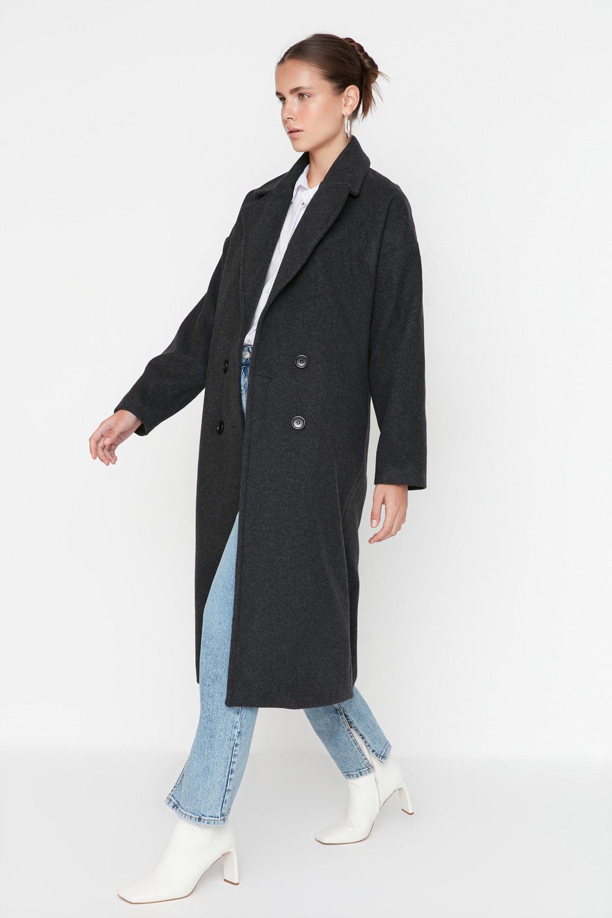 Grey Long Puffer Max Coat, , large image number 3