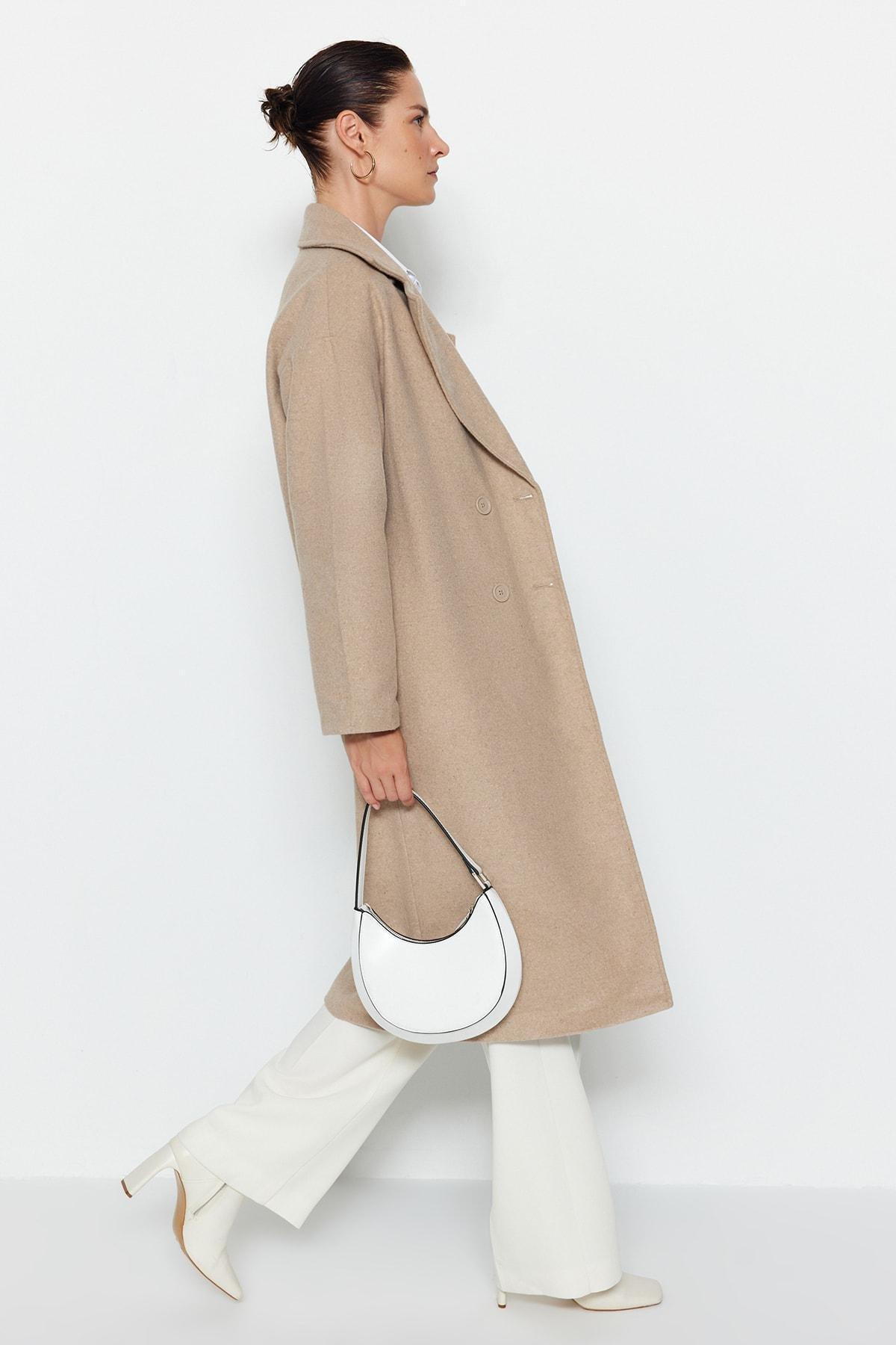 Grey Long Puffer Max Coat, , large image number 4