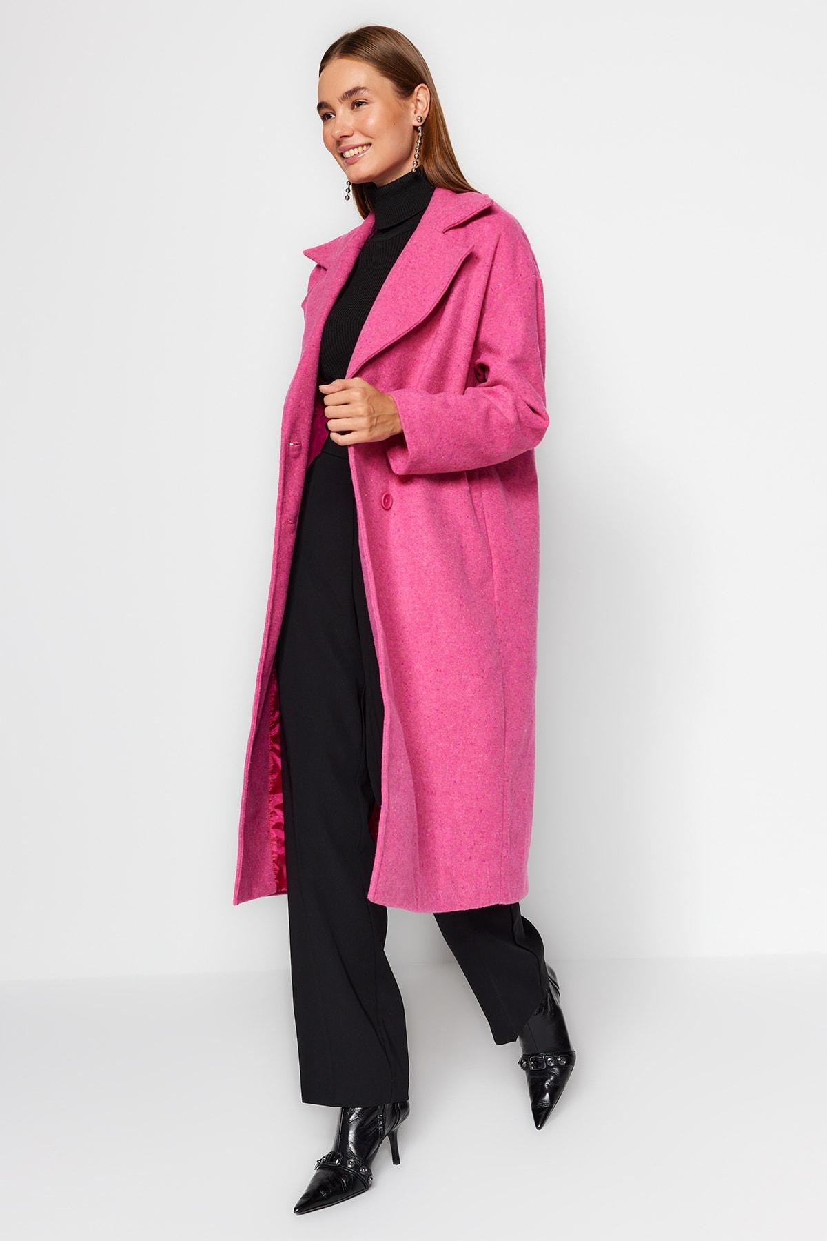 Trendyol - Pink Puffer Oversized Coat