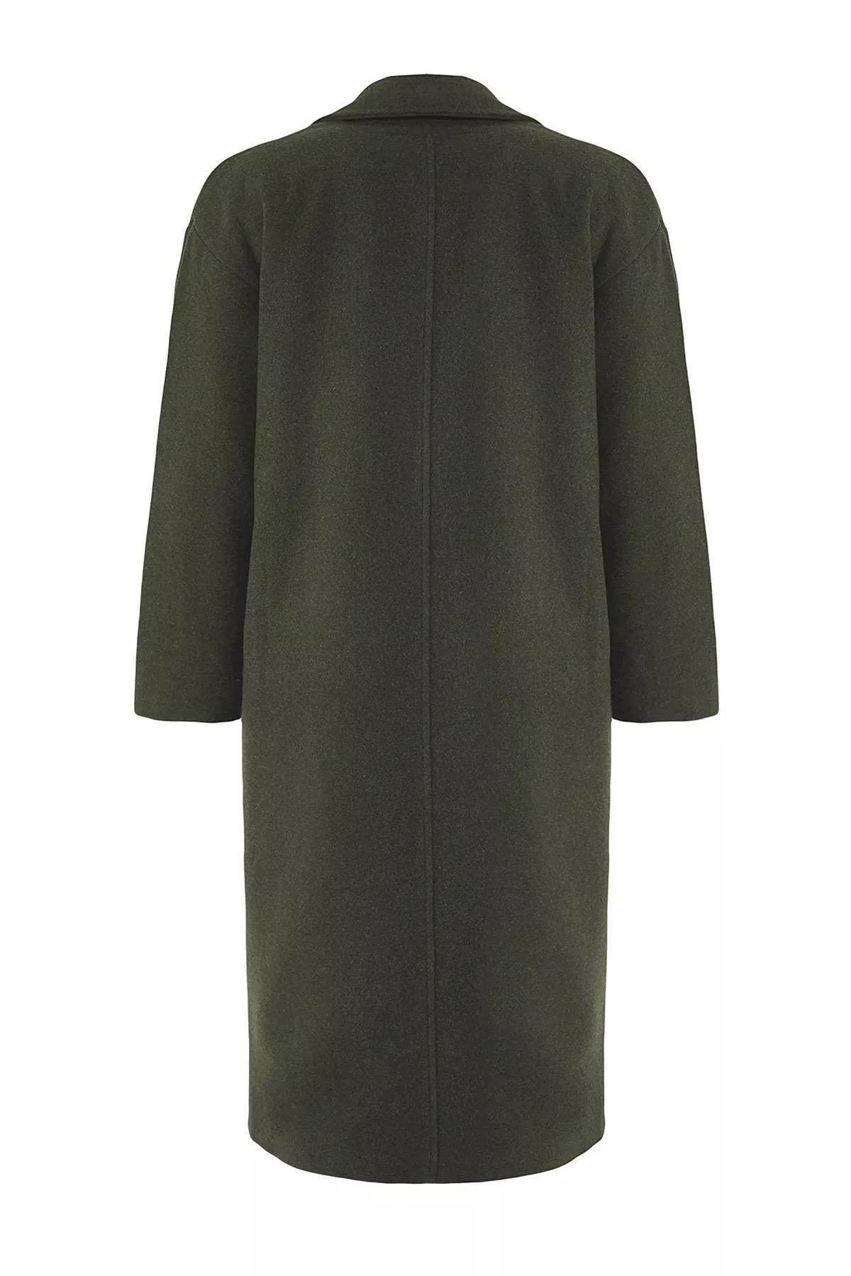 Khaki Double Breasted Oversize Coat, Khaki, large image number 7