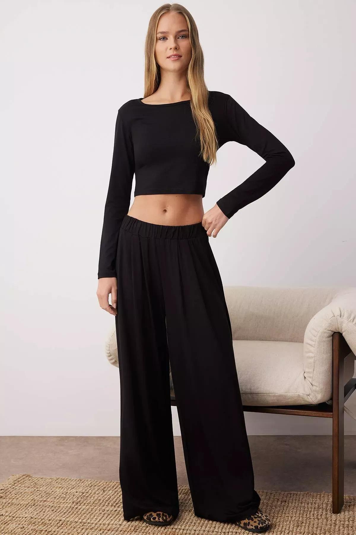 Black Relaxed Co-Ord Set, Black, large image number 0