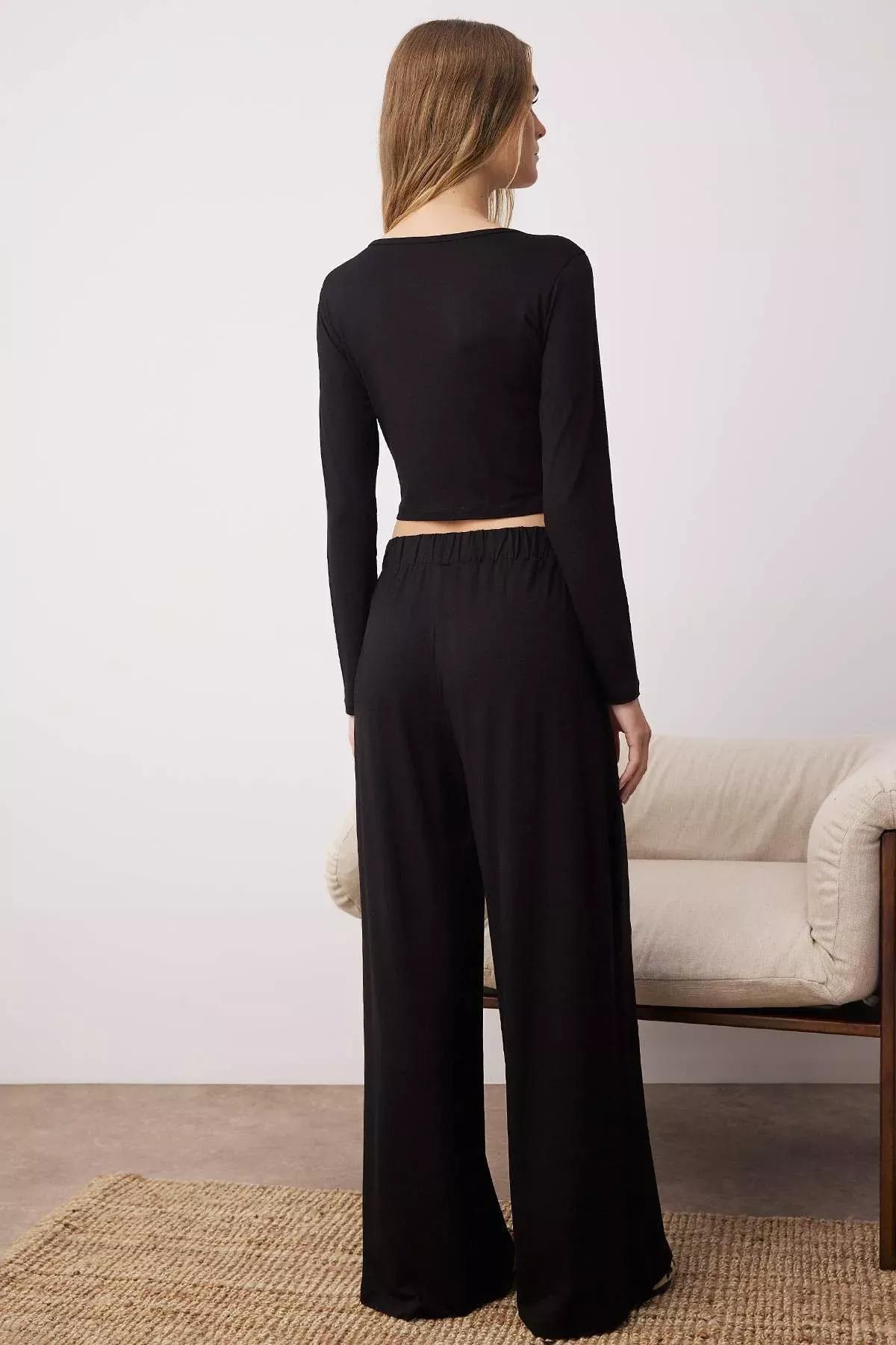 Black Relaxed Co-Ord Set, Black, large image number 6