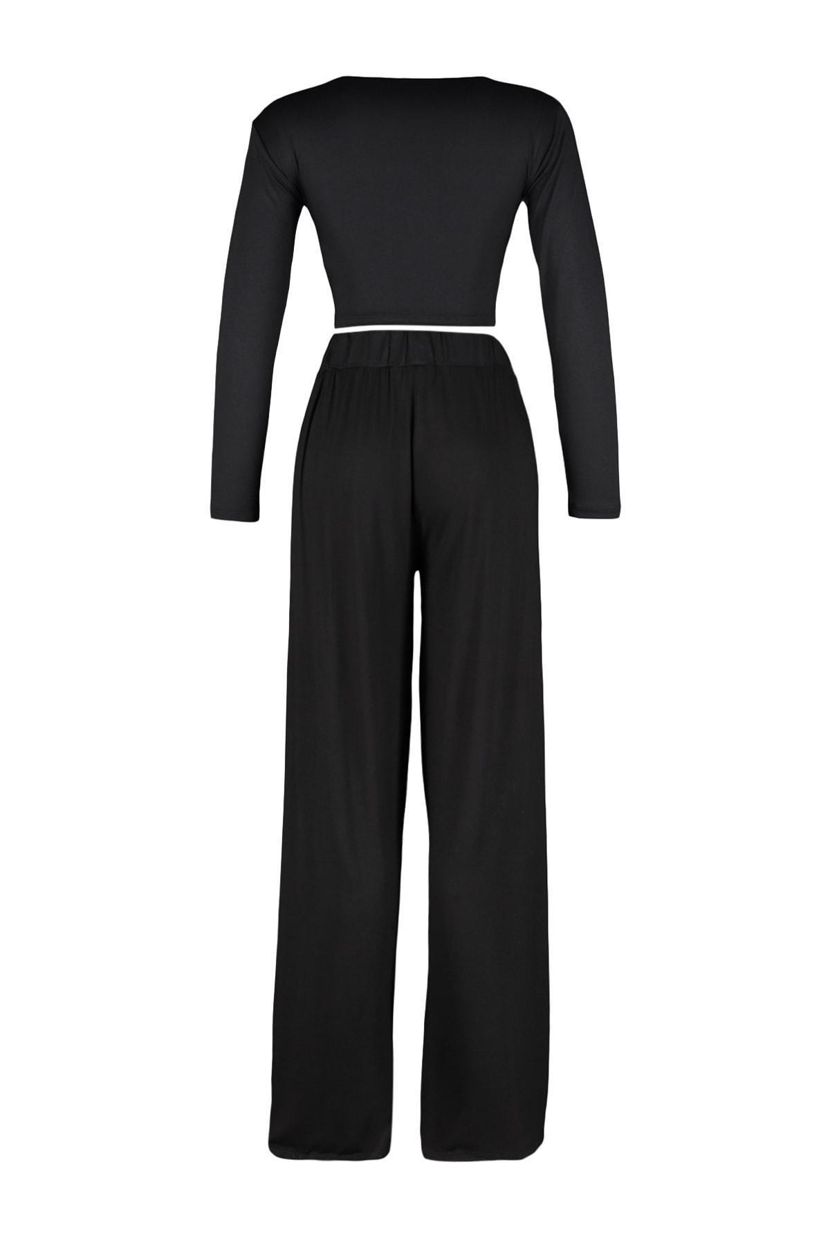 Black Relaxed Co-Ord Set, Black, large image number 9