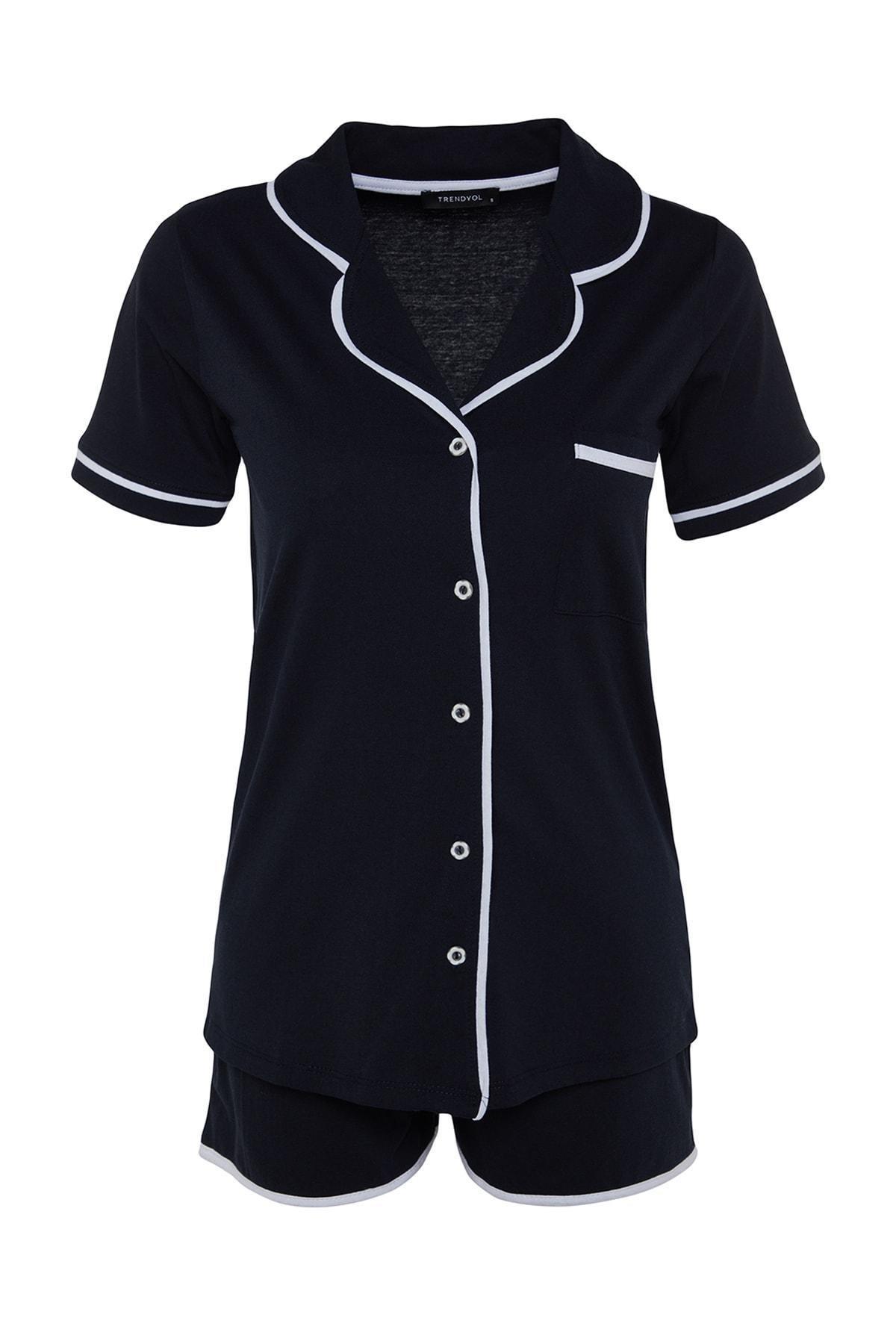 Navy Plain Pyjama Set, , large image number 9