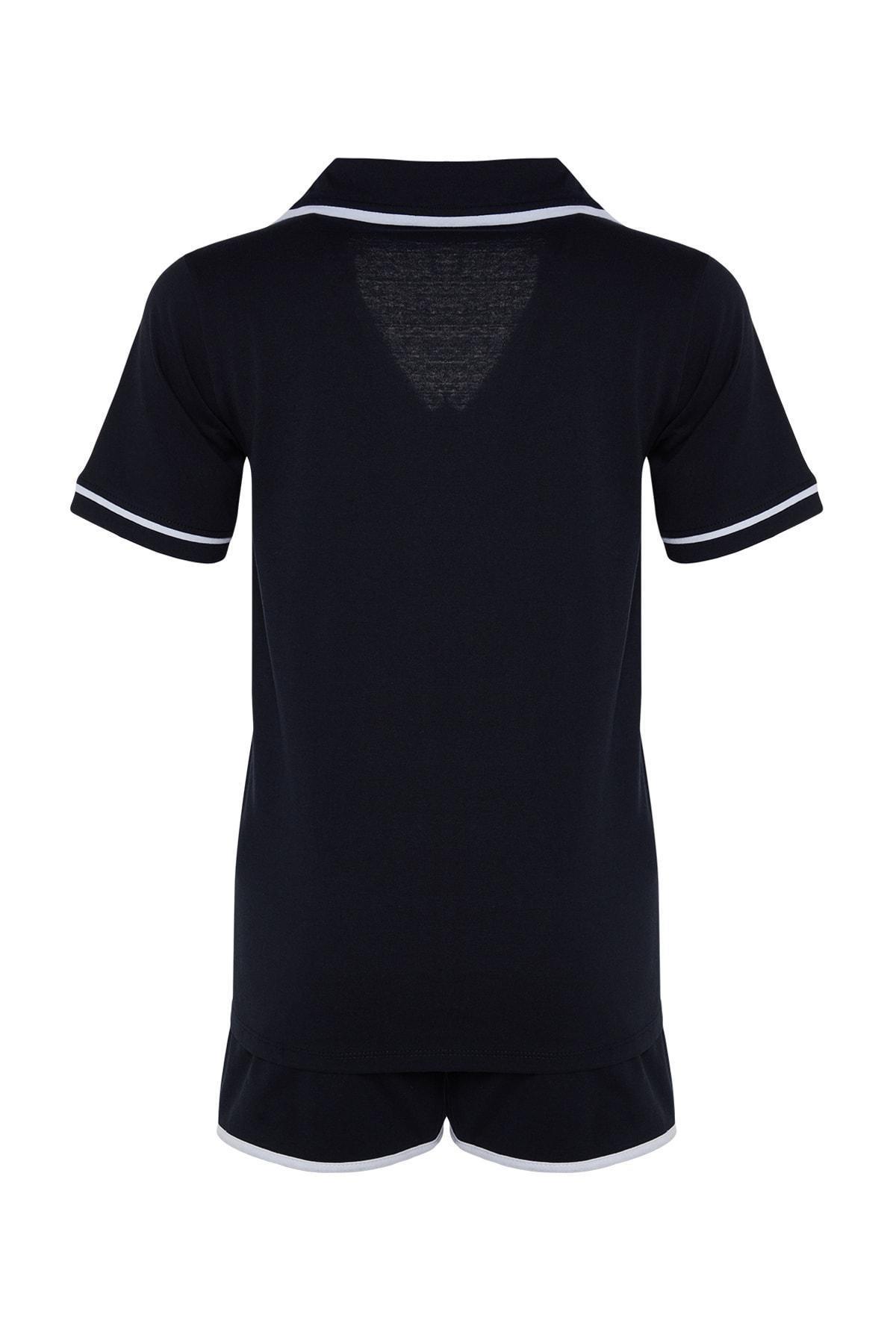 Navy Plain Pyjama Set, , large image number 10