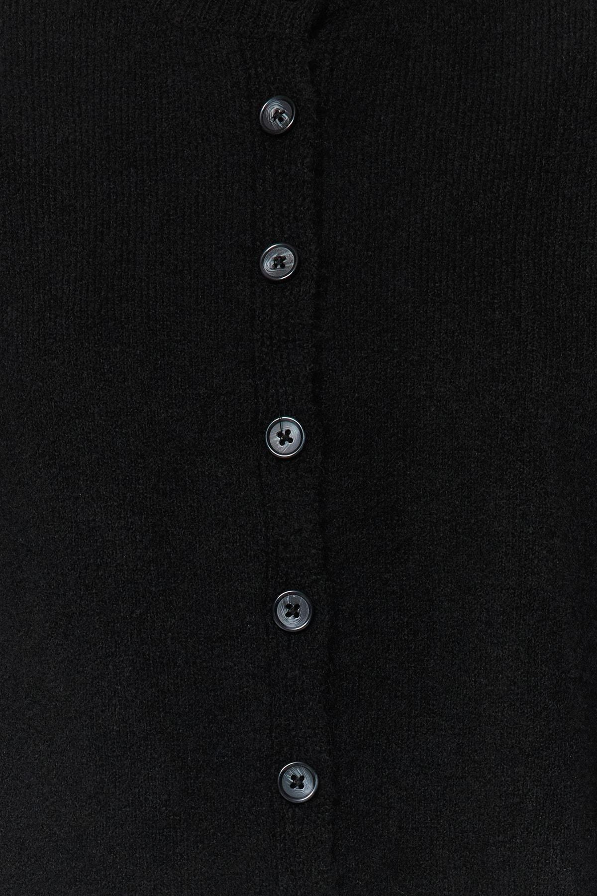 Black Slim Fit Cardigan, BLACK, large image number 4