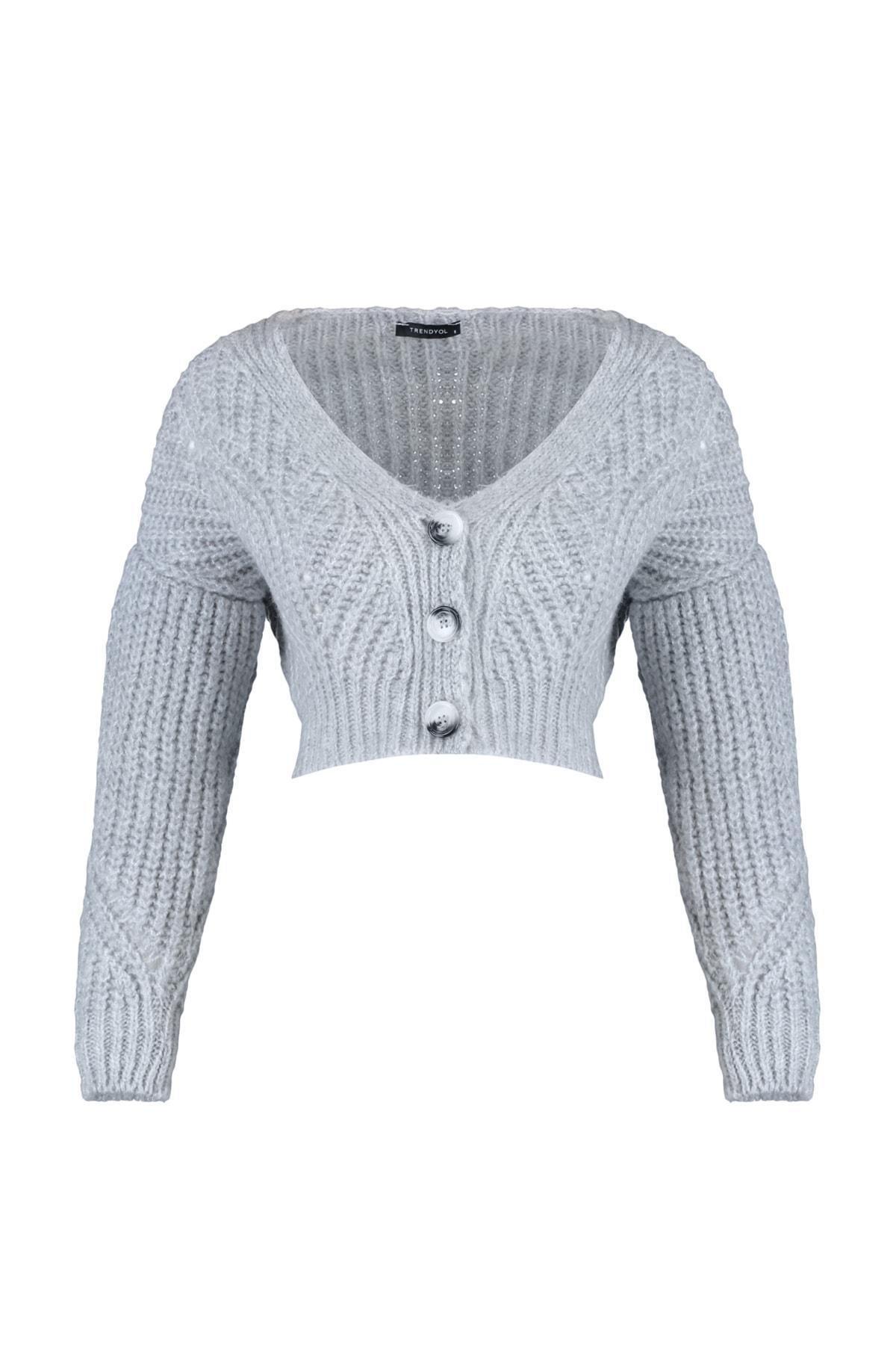 Trendyol - Gray Knitted Cardigan