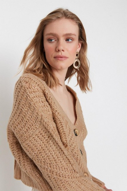 Trendyol - Brown Knitted Cardigan