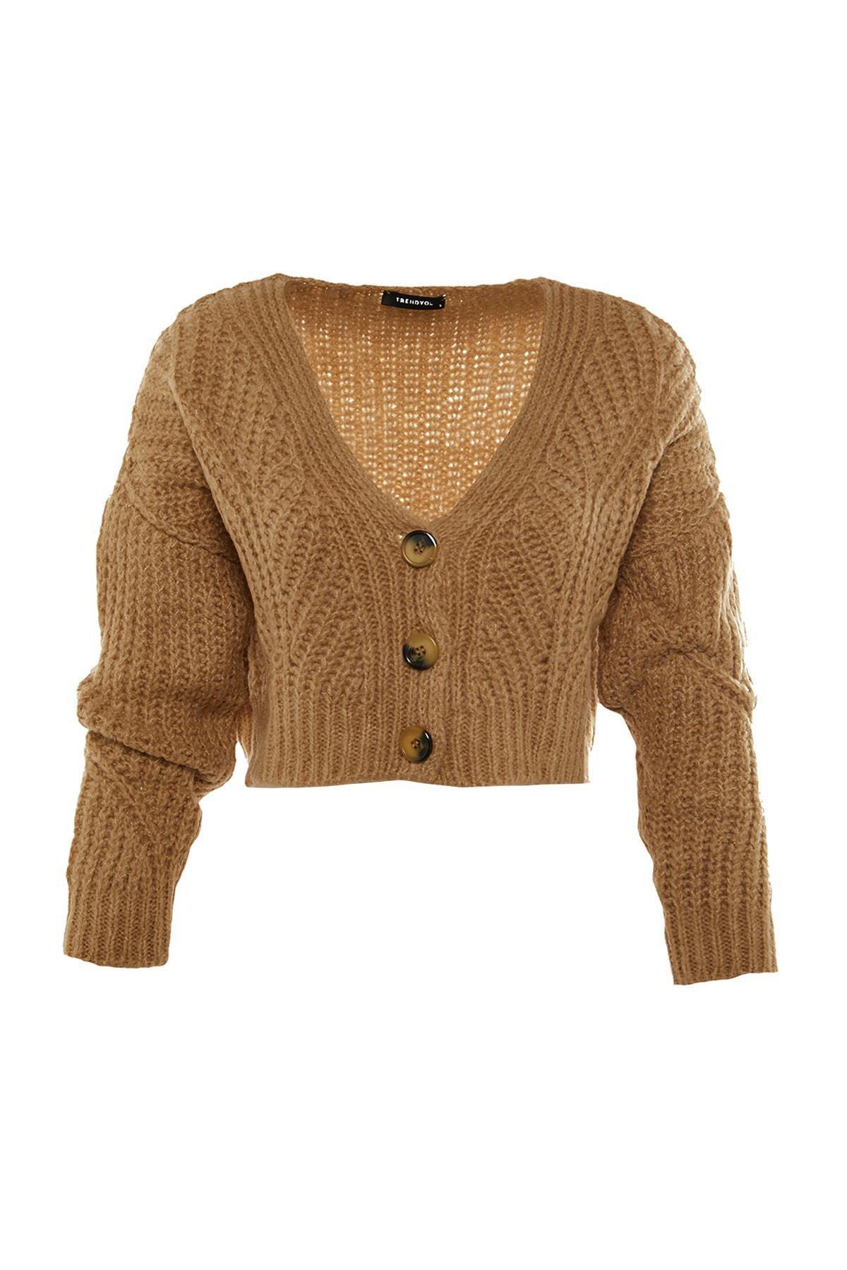 Trendyol - Brown Knitted Cardigan