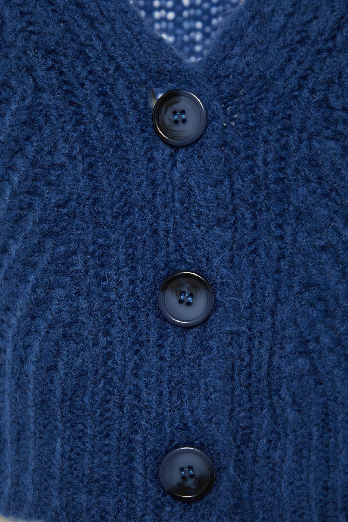 Blue Knitted Cardigan, , large image number 5