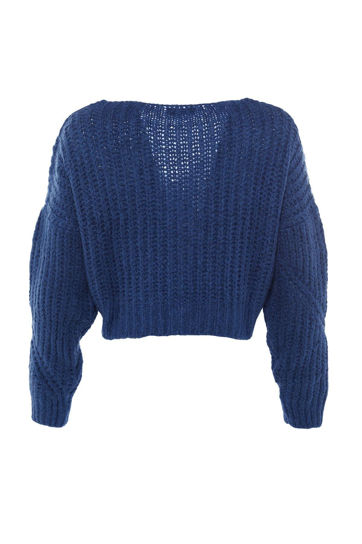 Blue Knitted Cardigan, , large image number 6
