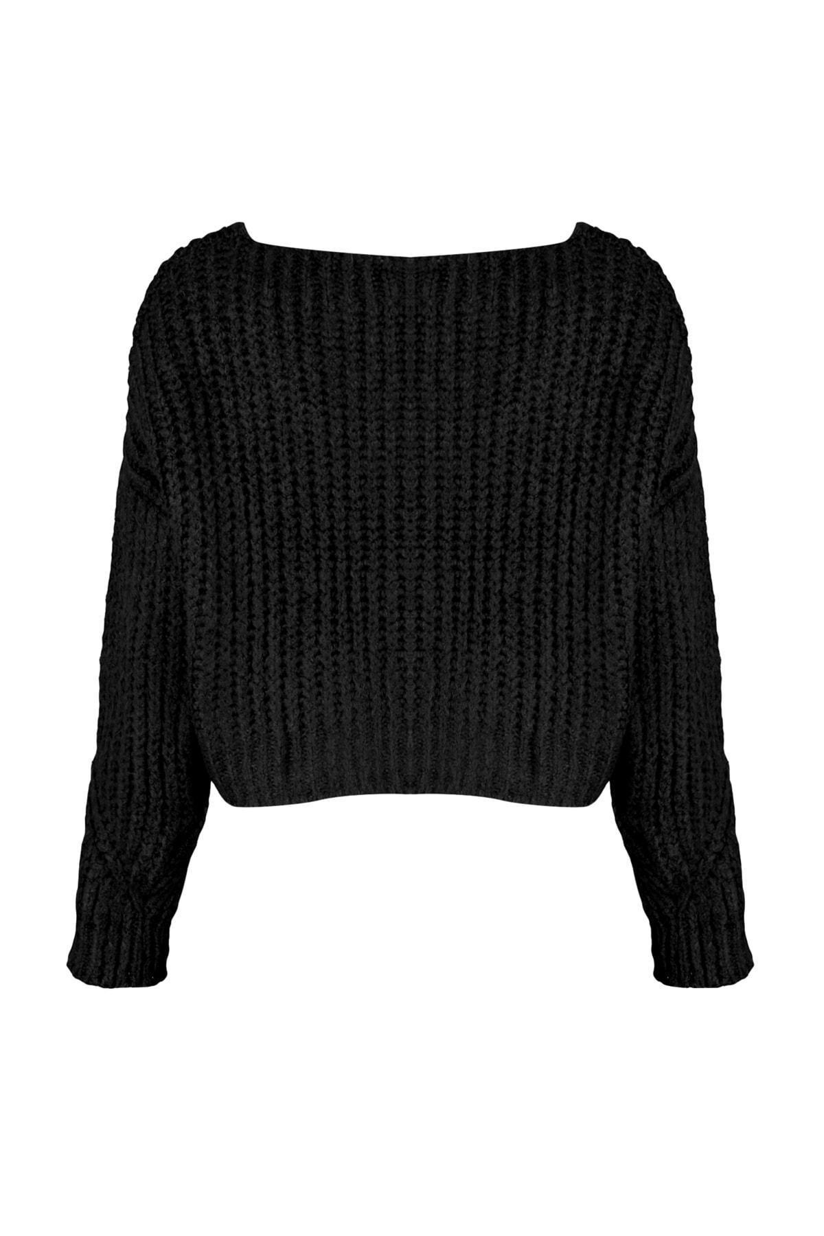 Black V-Neck Cardigan, , large image number 5
