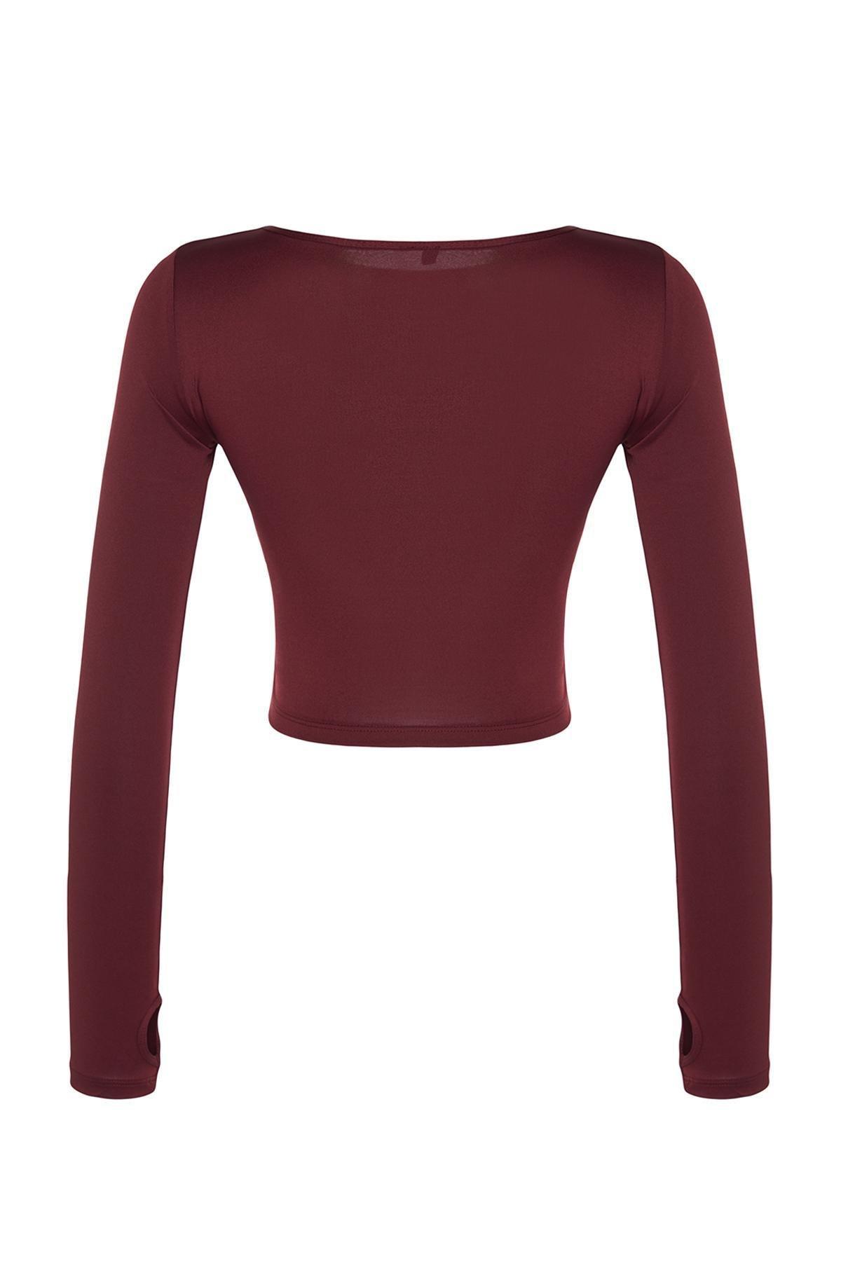 Burgundy Cut-Out Sports Top, , large image number 6