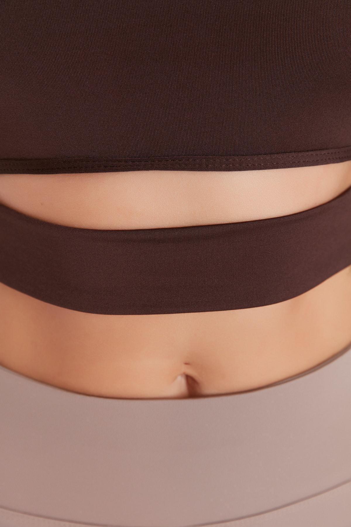 Brown Fitted Blouse, Brown, large image number 2