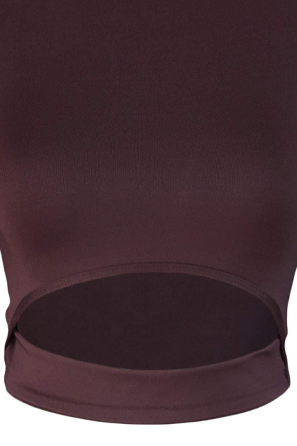 Brown Fitted Blouse, Brown, large image number 5