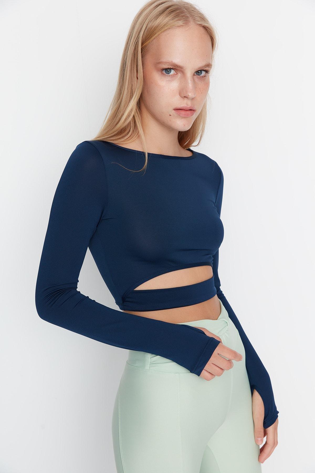 Blue Fitted Blouse, , large image number 3