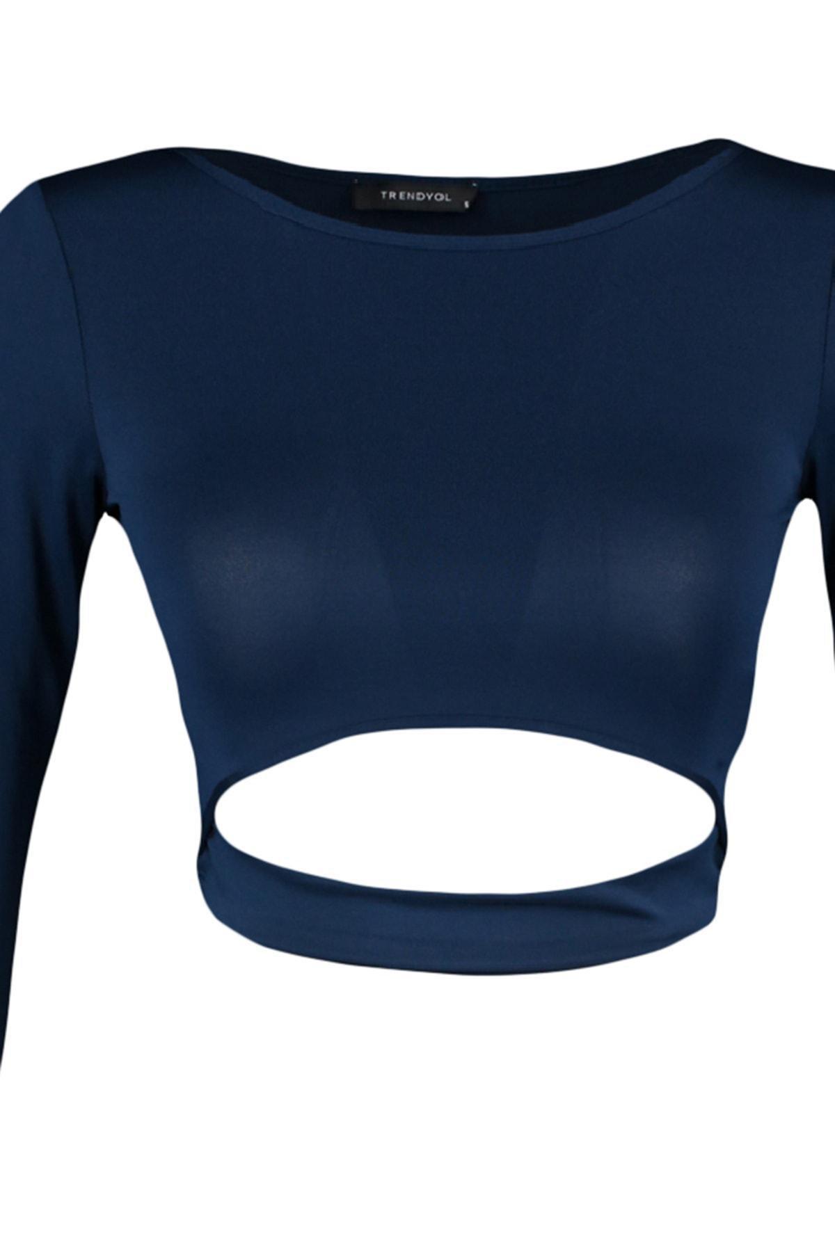 Blue Fitted Blouse, , large image number 6