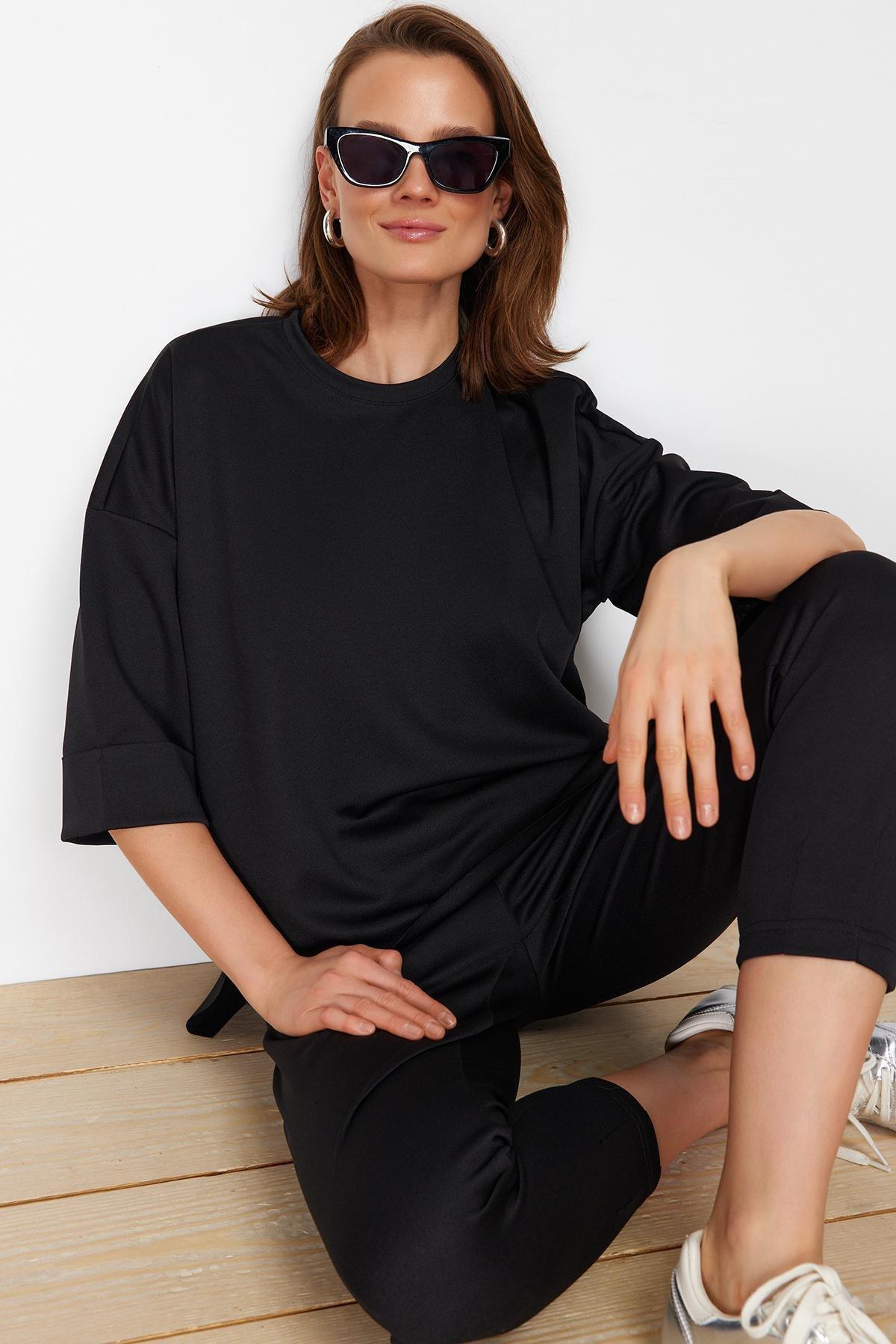 Black Oversize Co-Ord Set, , large image number 0