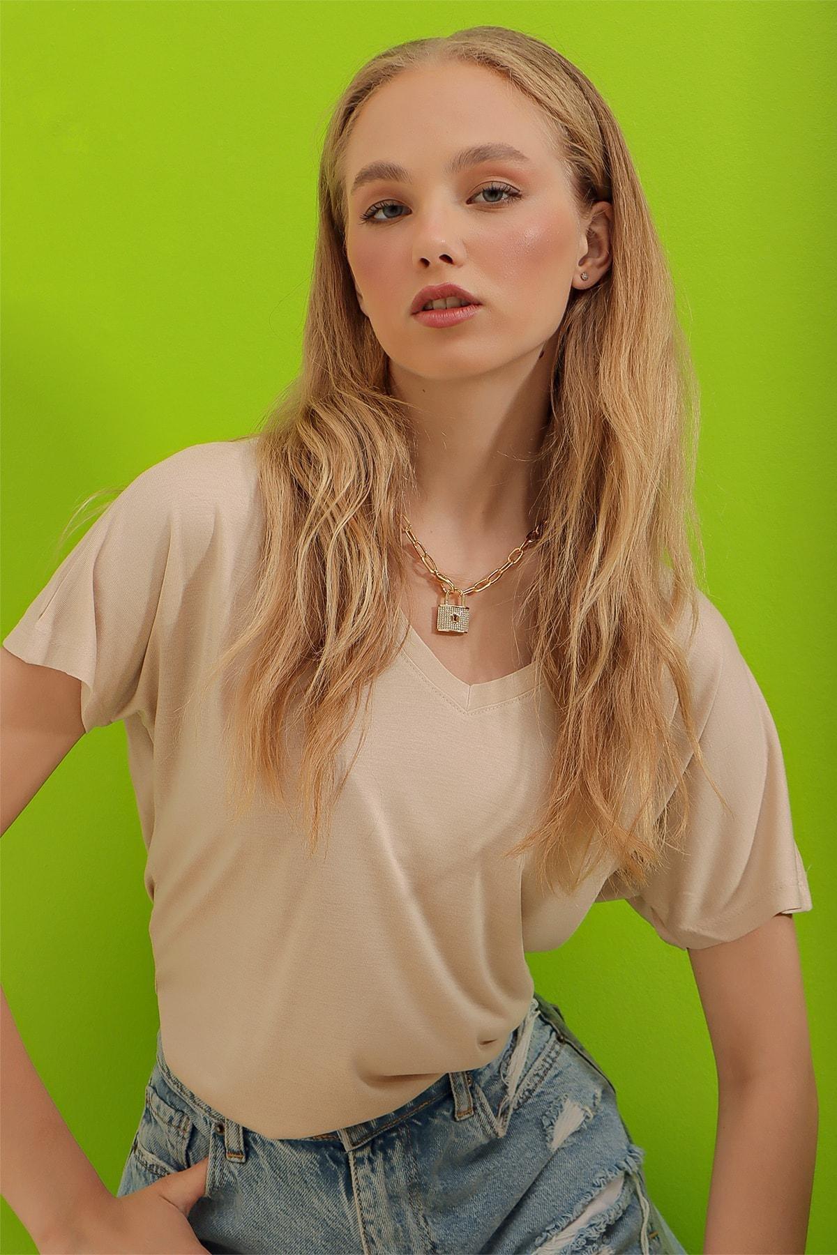 Gray V-Neck T-Shirt, Gray, large image number 7